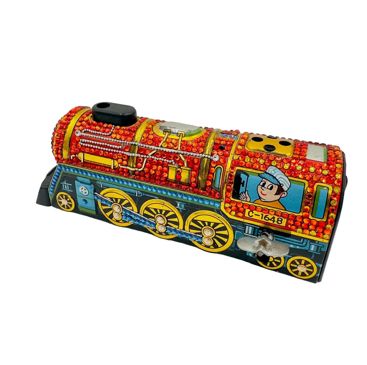 ArtsiPhartsi Embellished Vintage Toy Train Mixed Media Sculpture