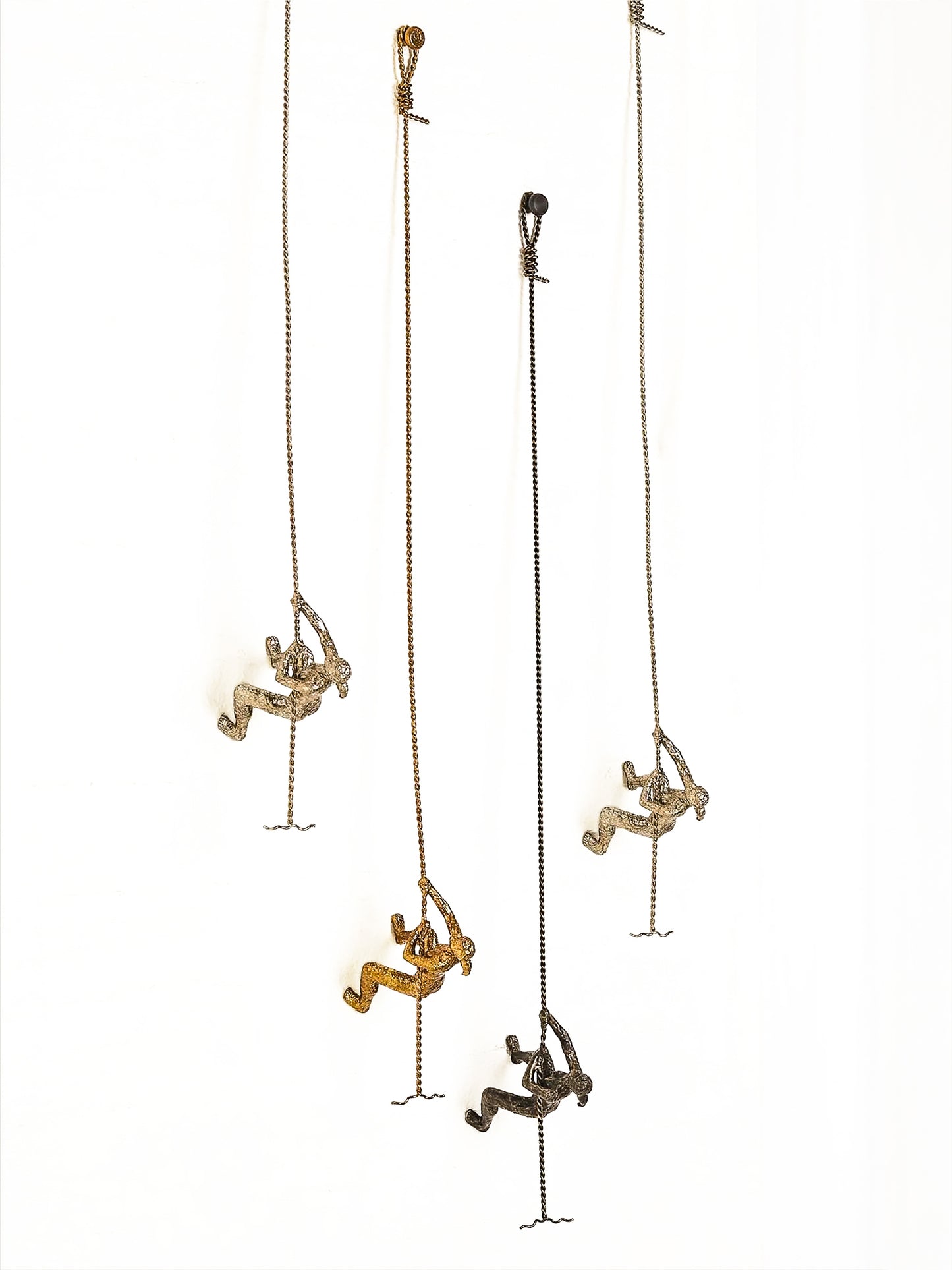 "The Ascent" Climbing Woman Wall Sculpture in Thai Gold Leaf