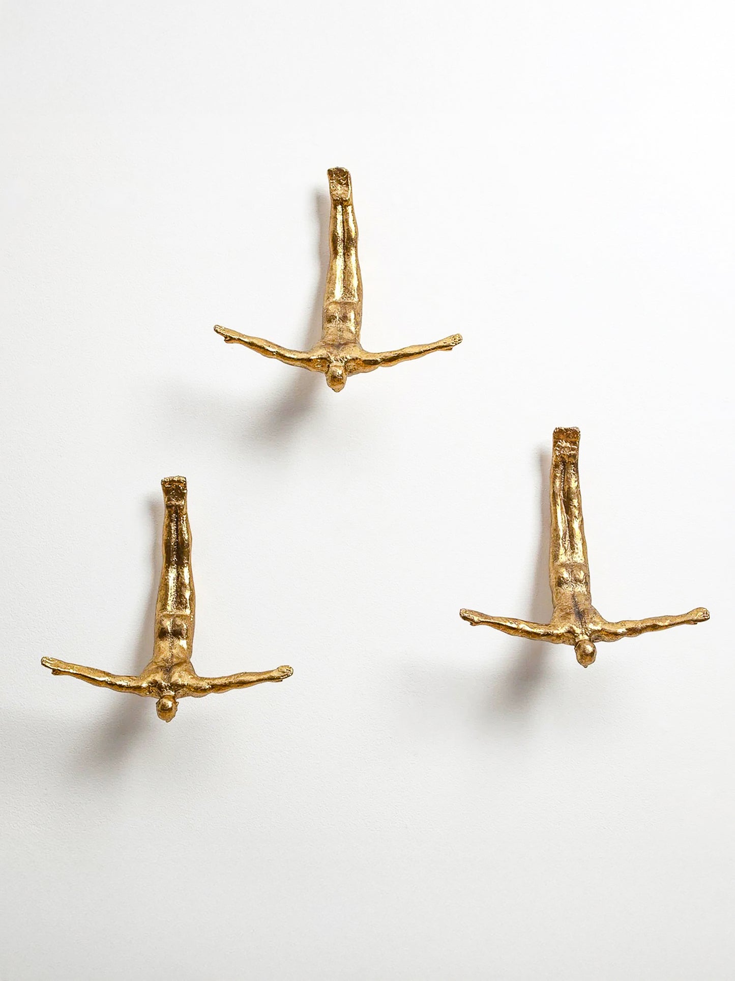 "The Swan Dive" Female Wall Sculpture in Thai Gold Leaf