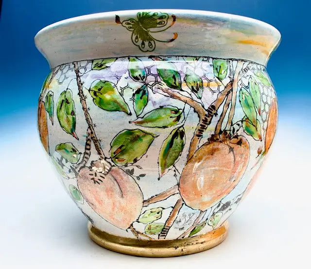 Persimmon Sky Ceramic Cache Pot