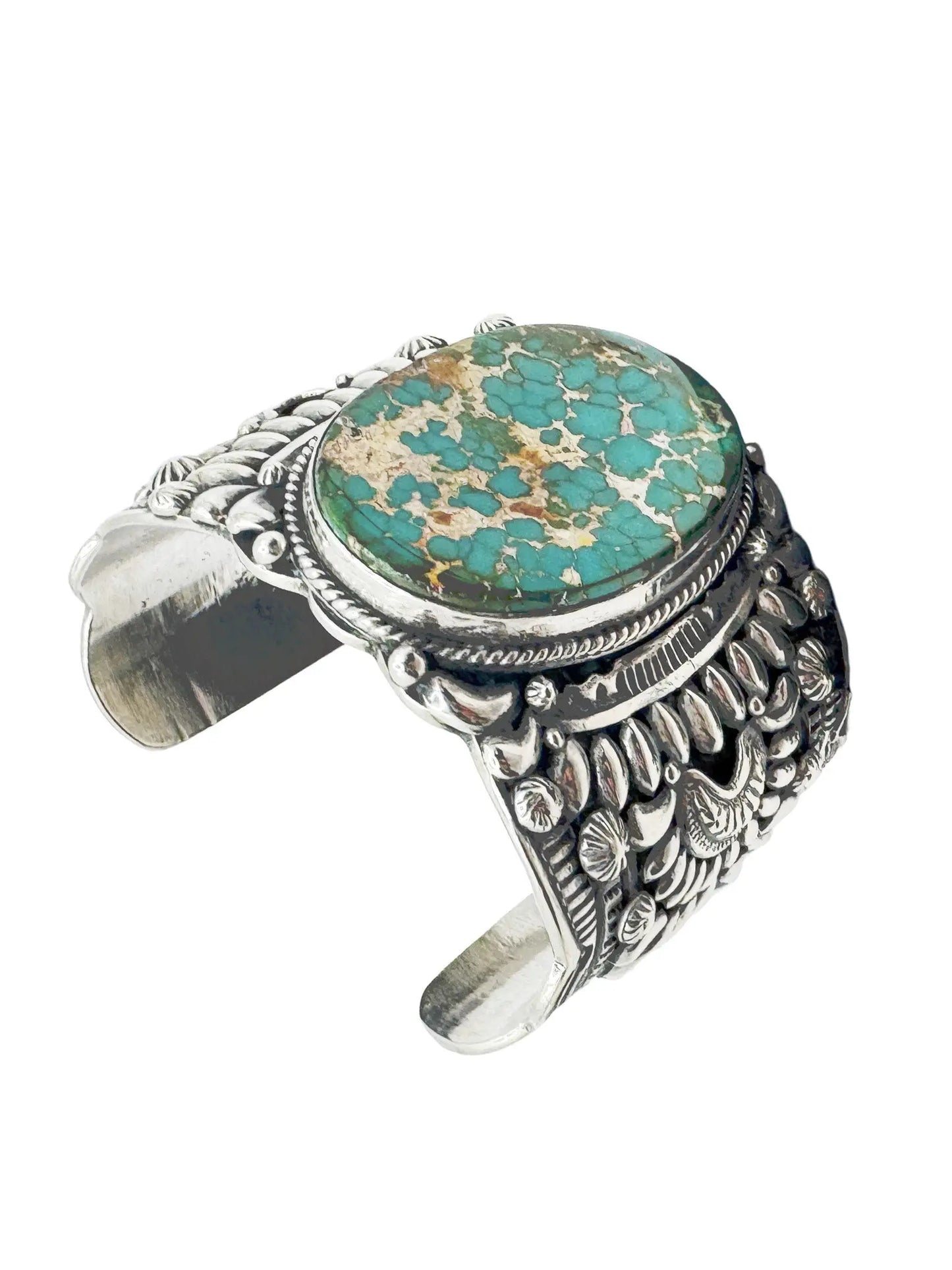 Sterling Silver Royston Oval Turquoise Cuff