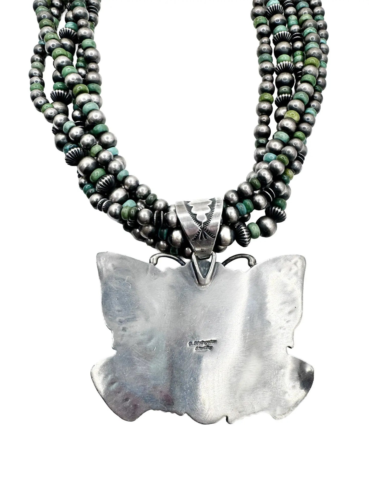 Turquoise Butterfly Multistrand Necklace