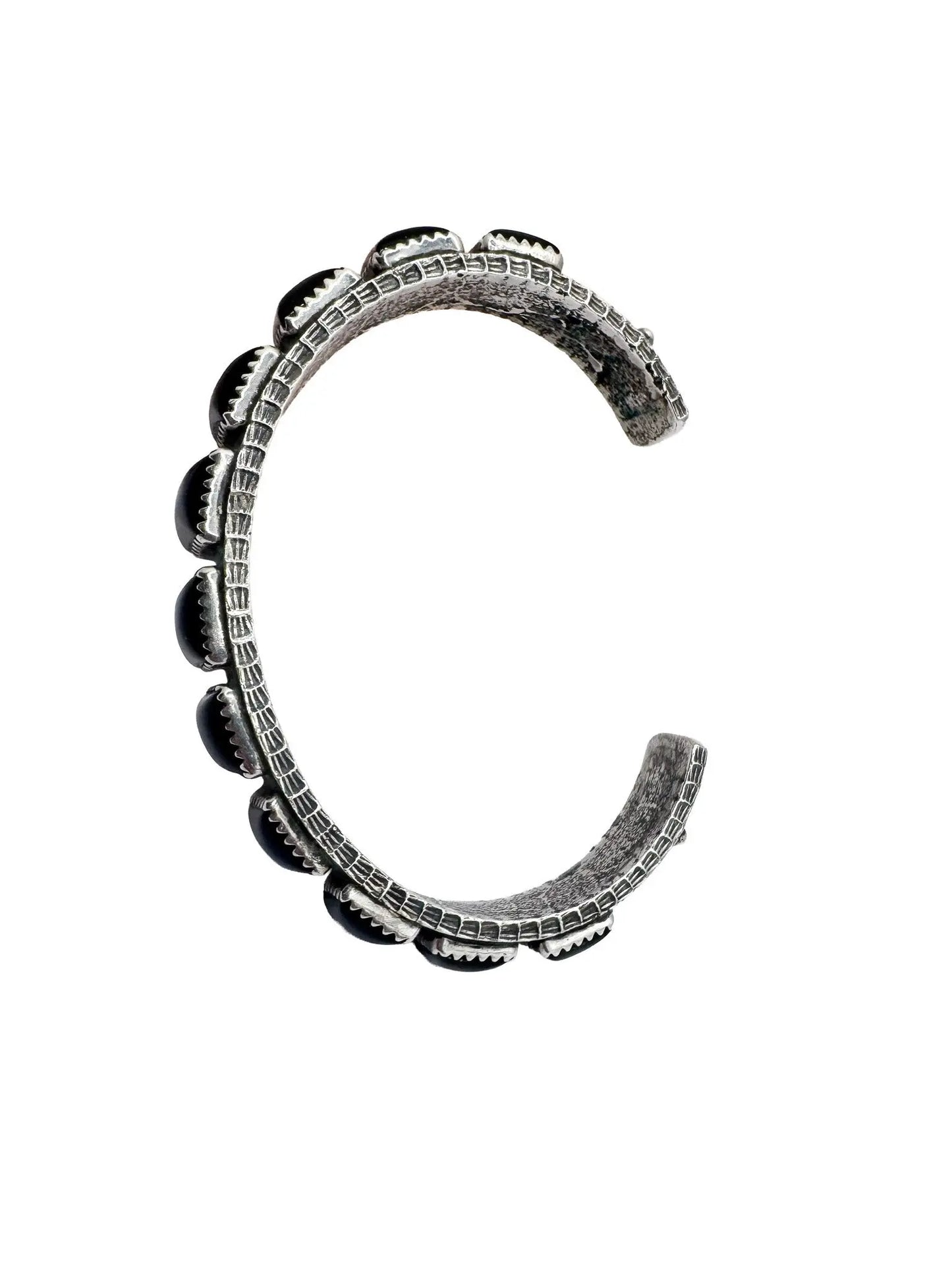 Sterling Silver Onyx Cuff (Narrow)