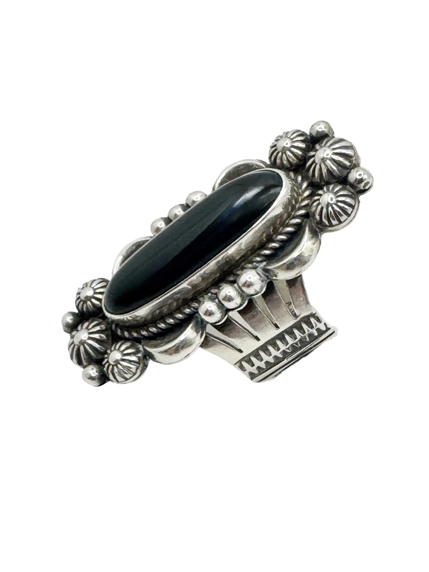 Onyx & Sterling Silver Ring – Size 9.5