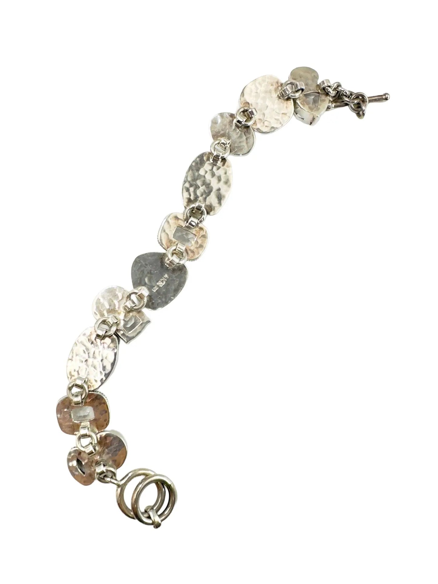 Hematite, Druzy & Quartz Silver Station Bracelet