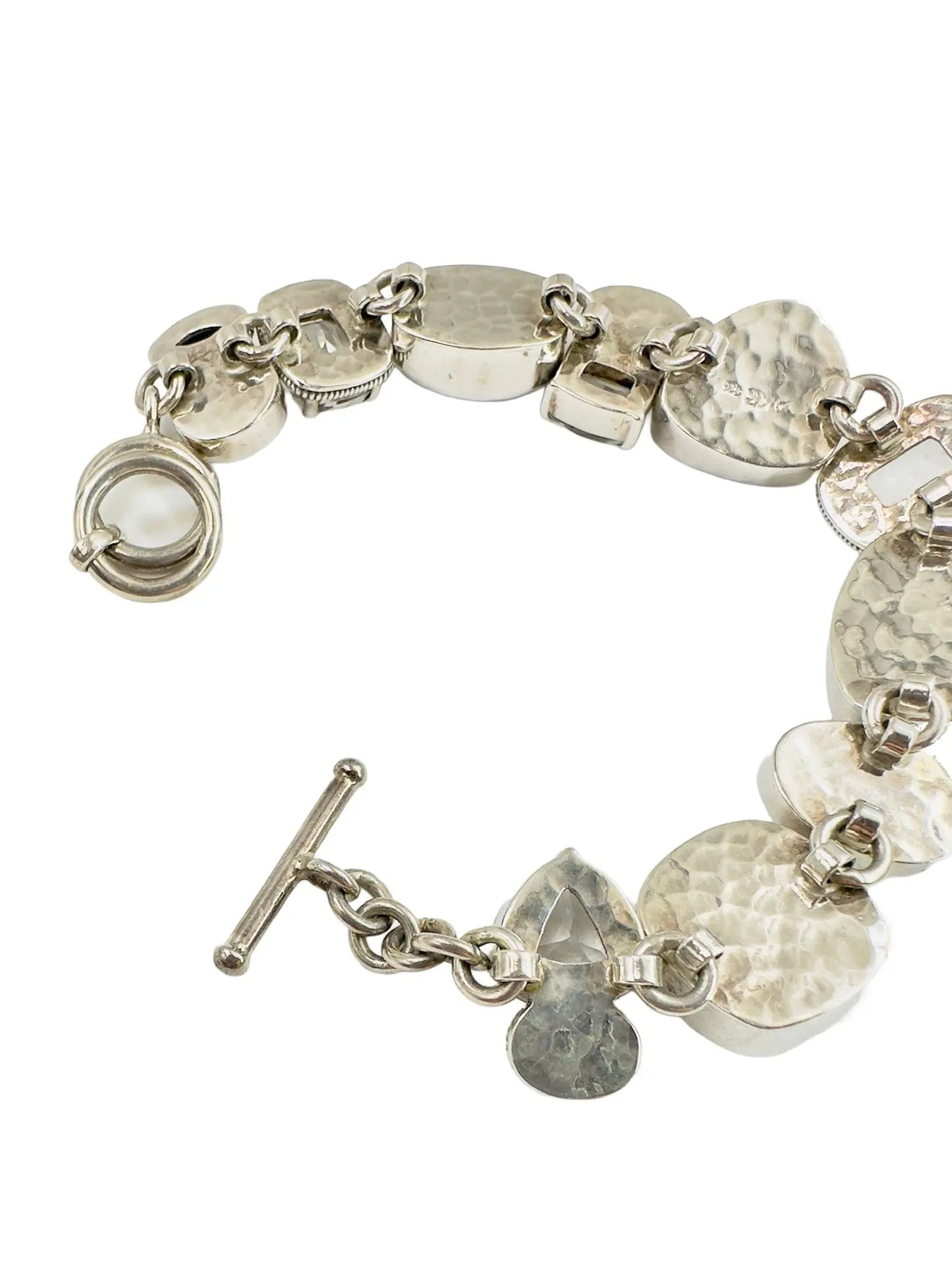 Hematite, Druzy & Quartz Silver Station Bracelet