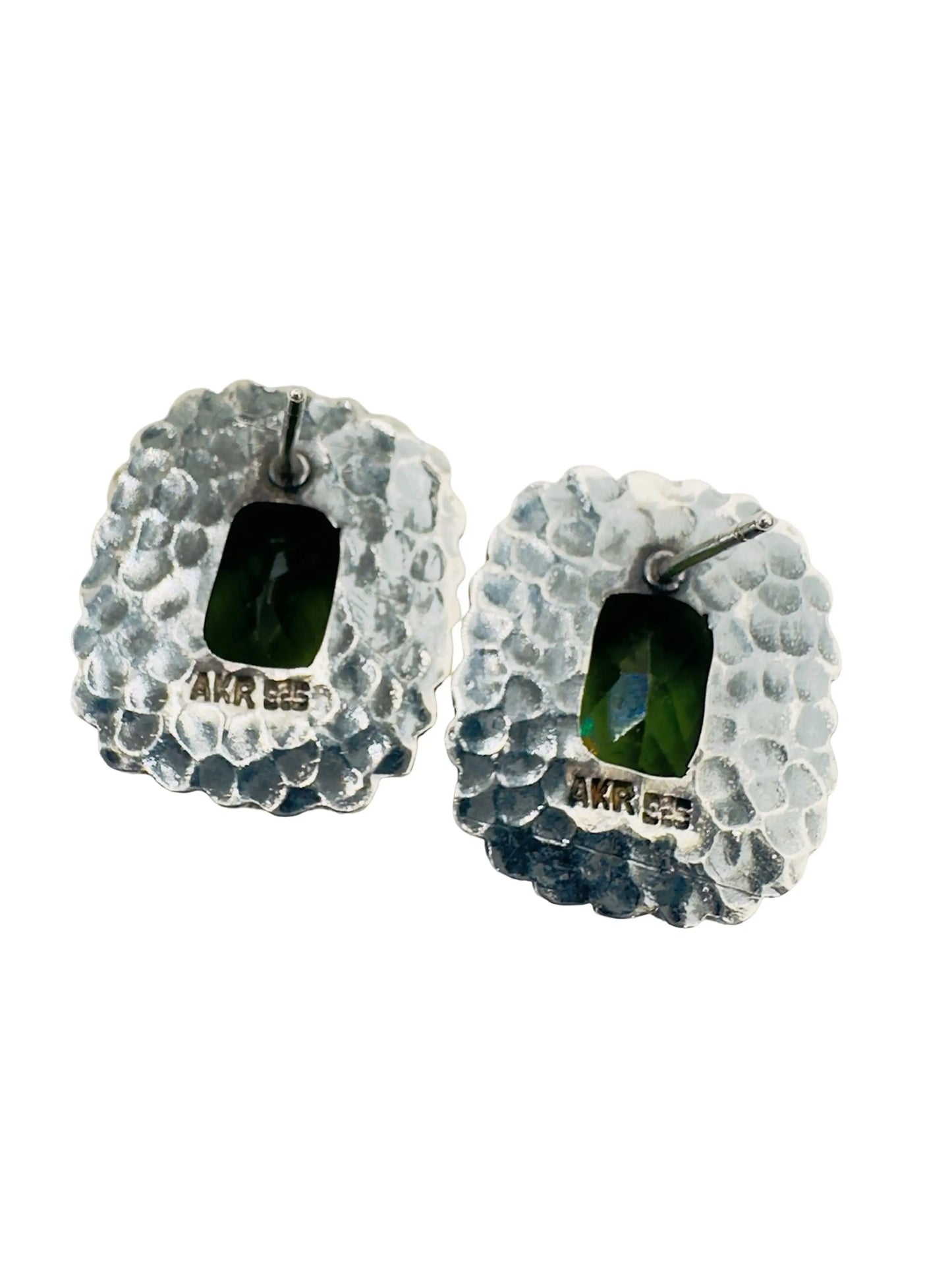 Lime Green Quartz Sterling Bead Earring
