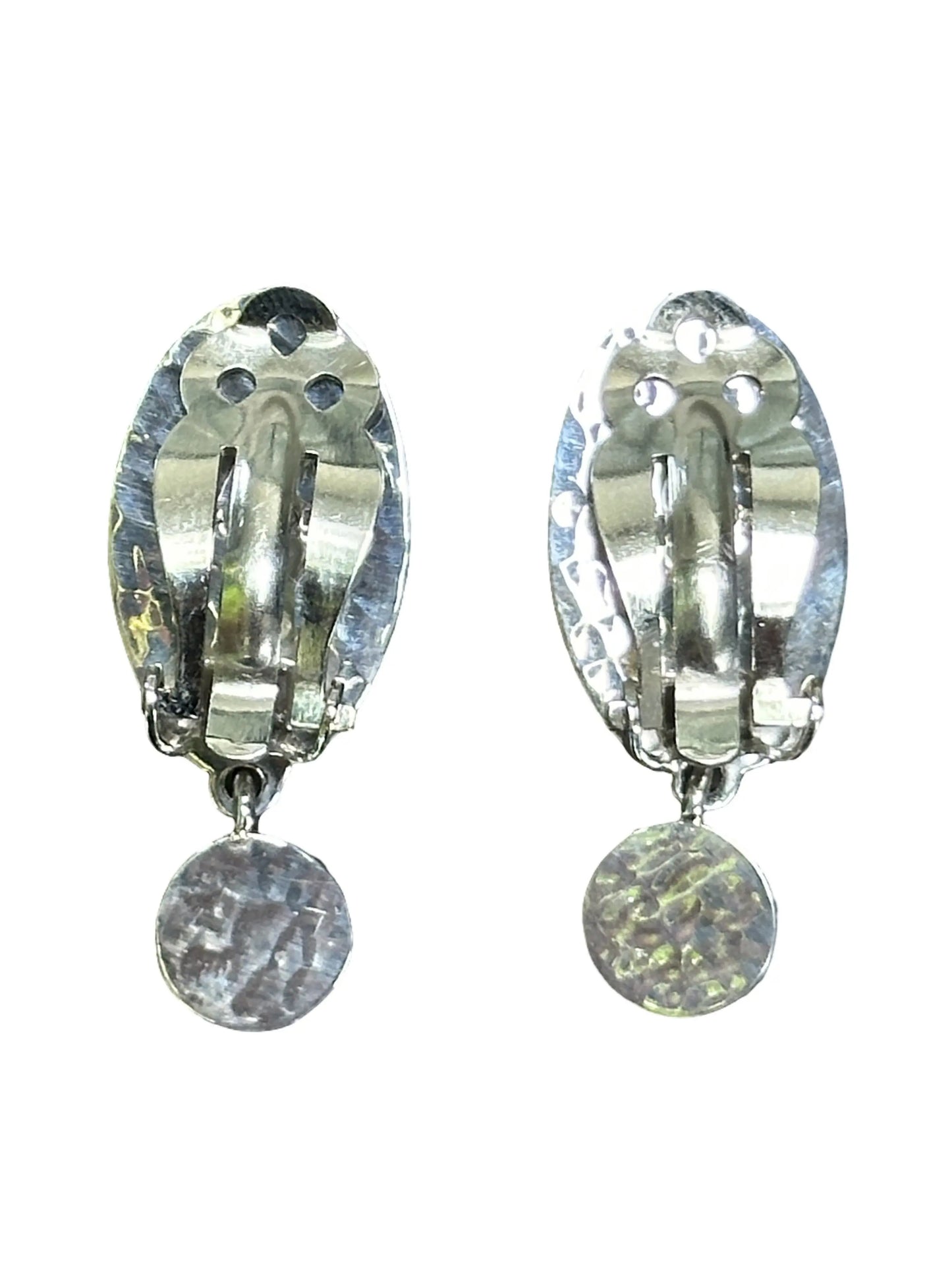 Enamel Flower Clip Earrings
