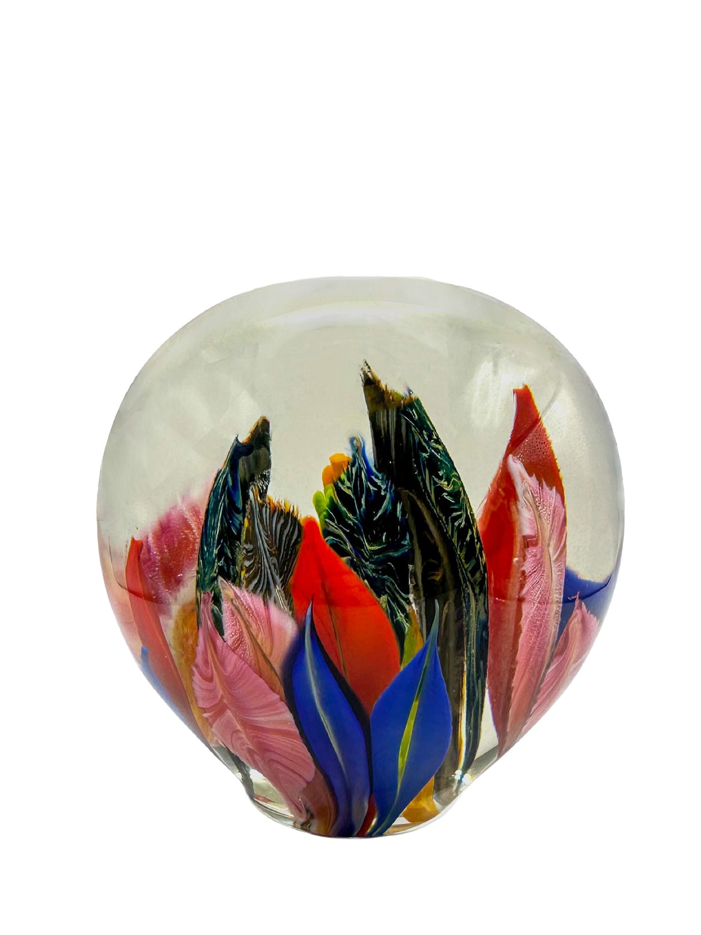 Blossoming Fire Glass Paperweight – Handblown Glass