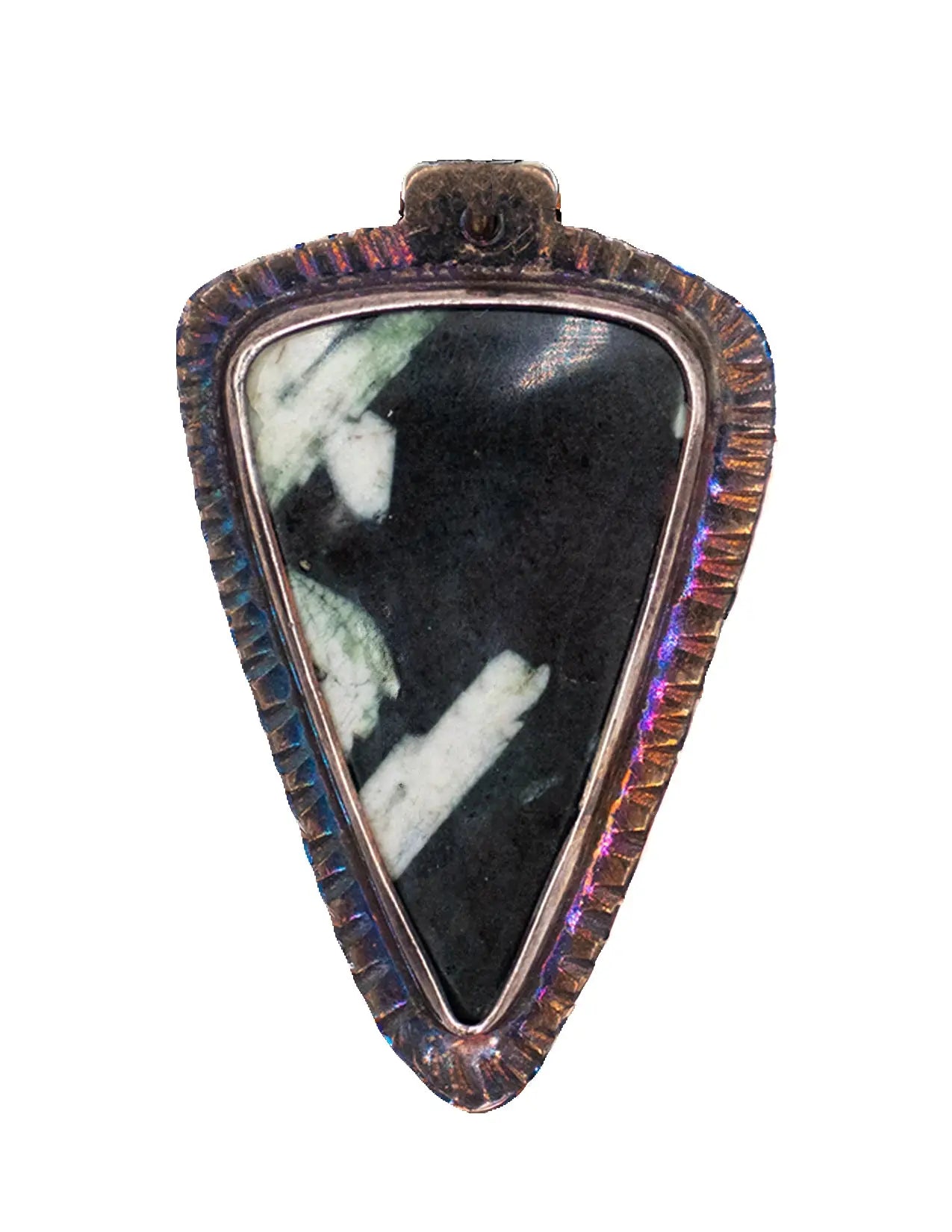 Triangular Chinese Writing Stone Earrings