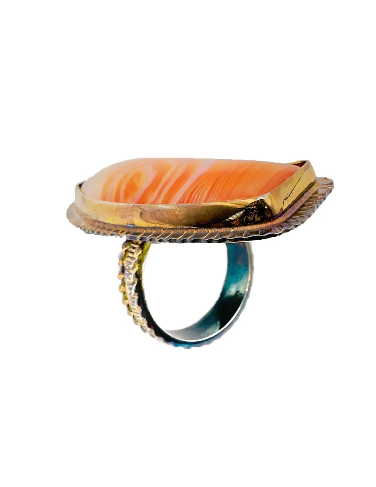 Banded Carnelian Agate Ring – Size 8