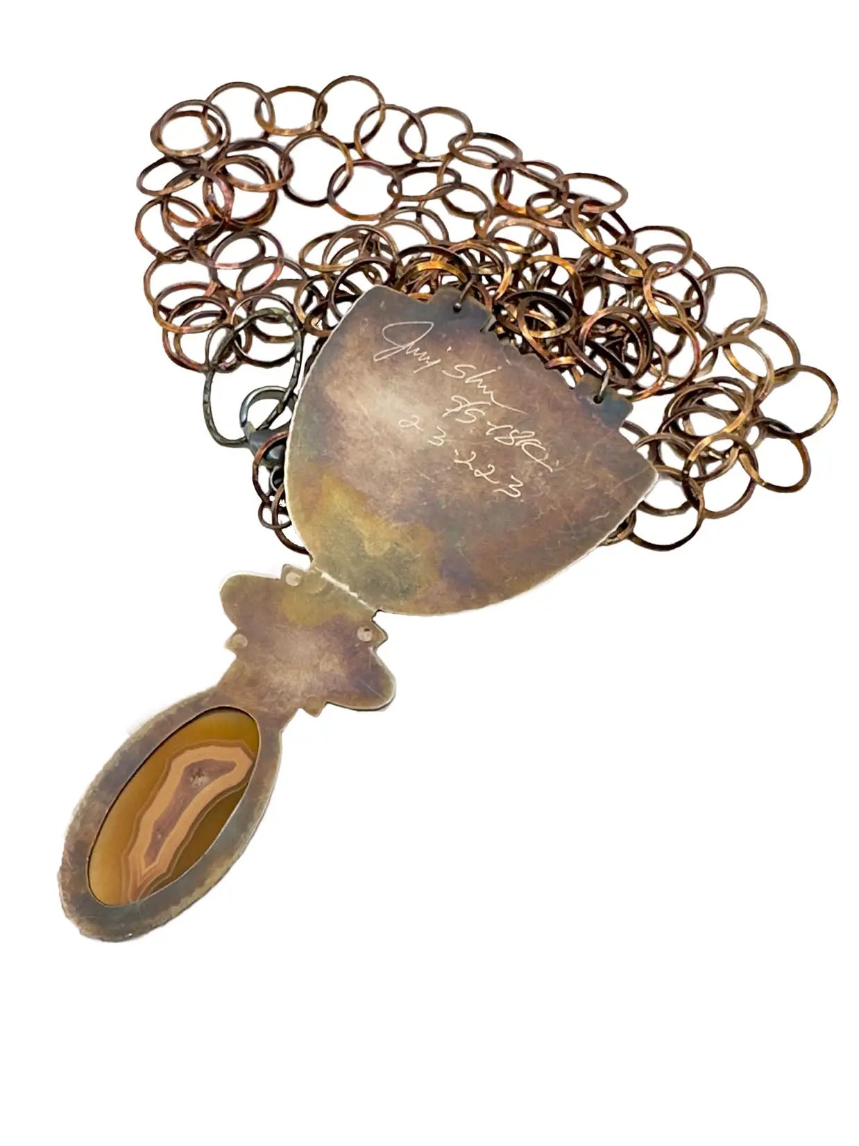 Ocean Jasper, Apple Coral, and Laguna Agate Pendant Necklace
