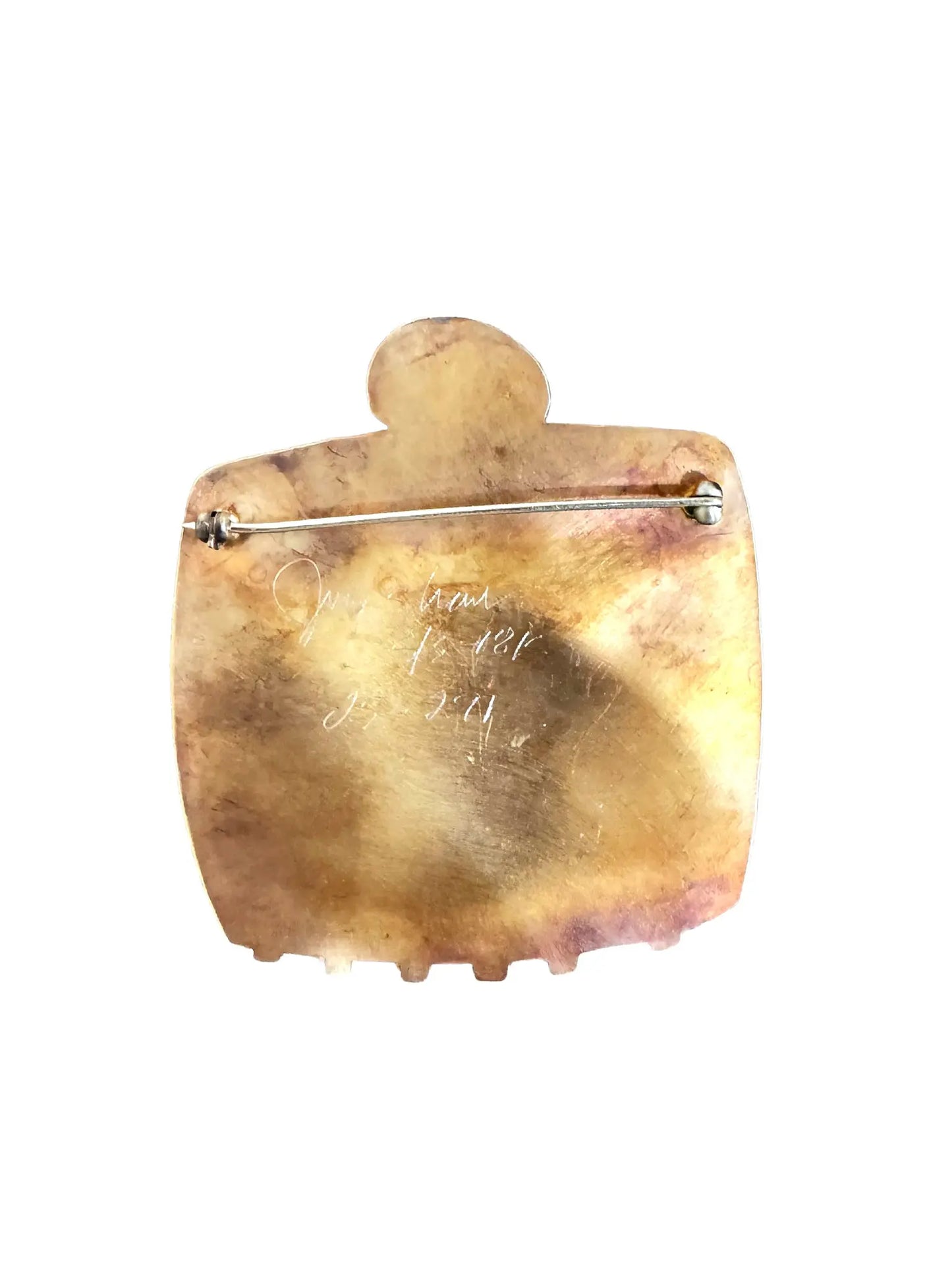 "Gilded Age" Handcrafted Enamel Brooch with Sterling Silver & Gold