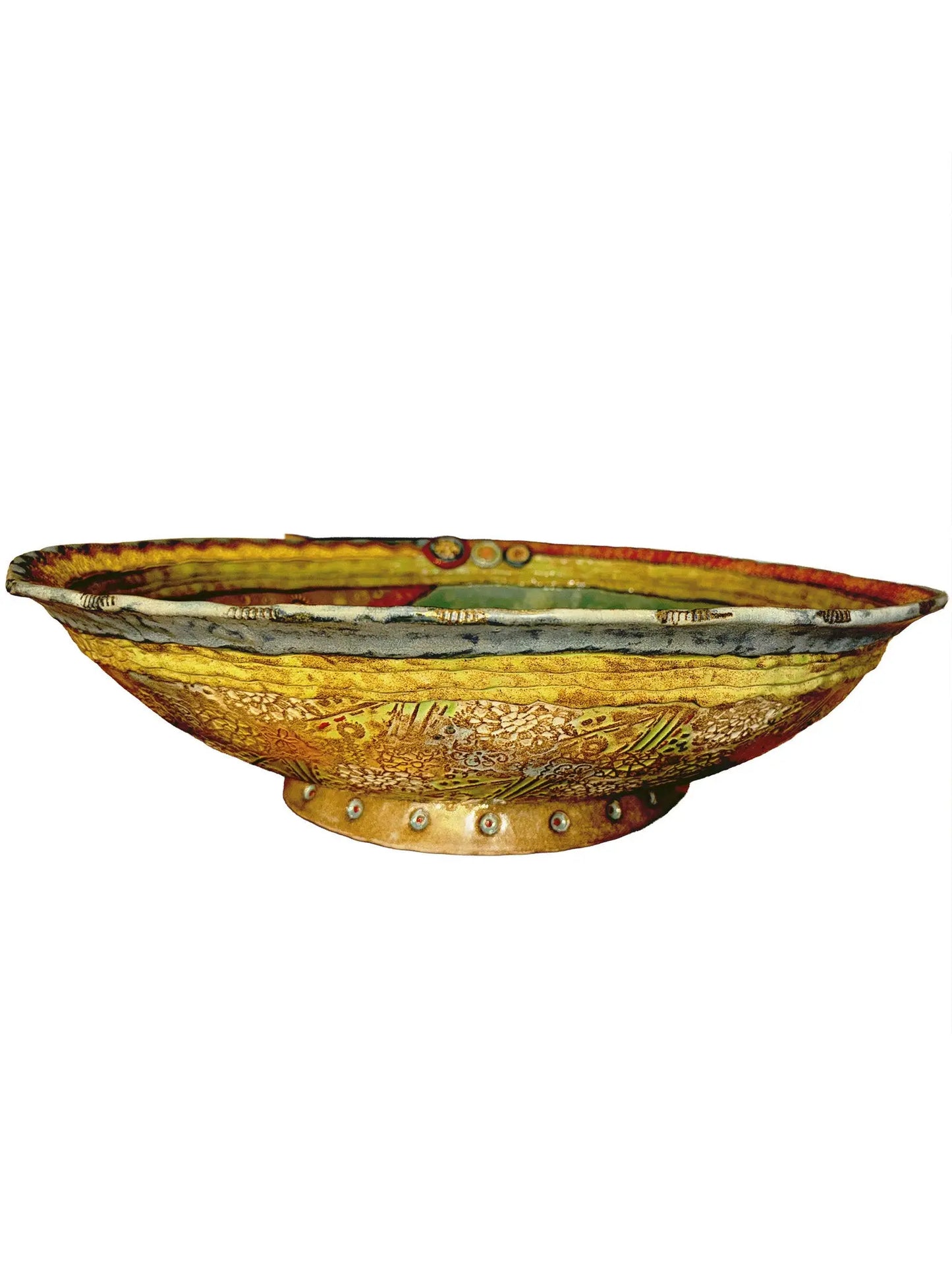 Radiant Bloom Ceramic Statement Bowl