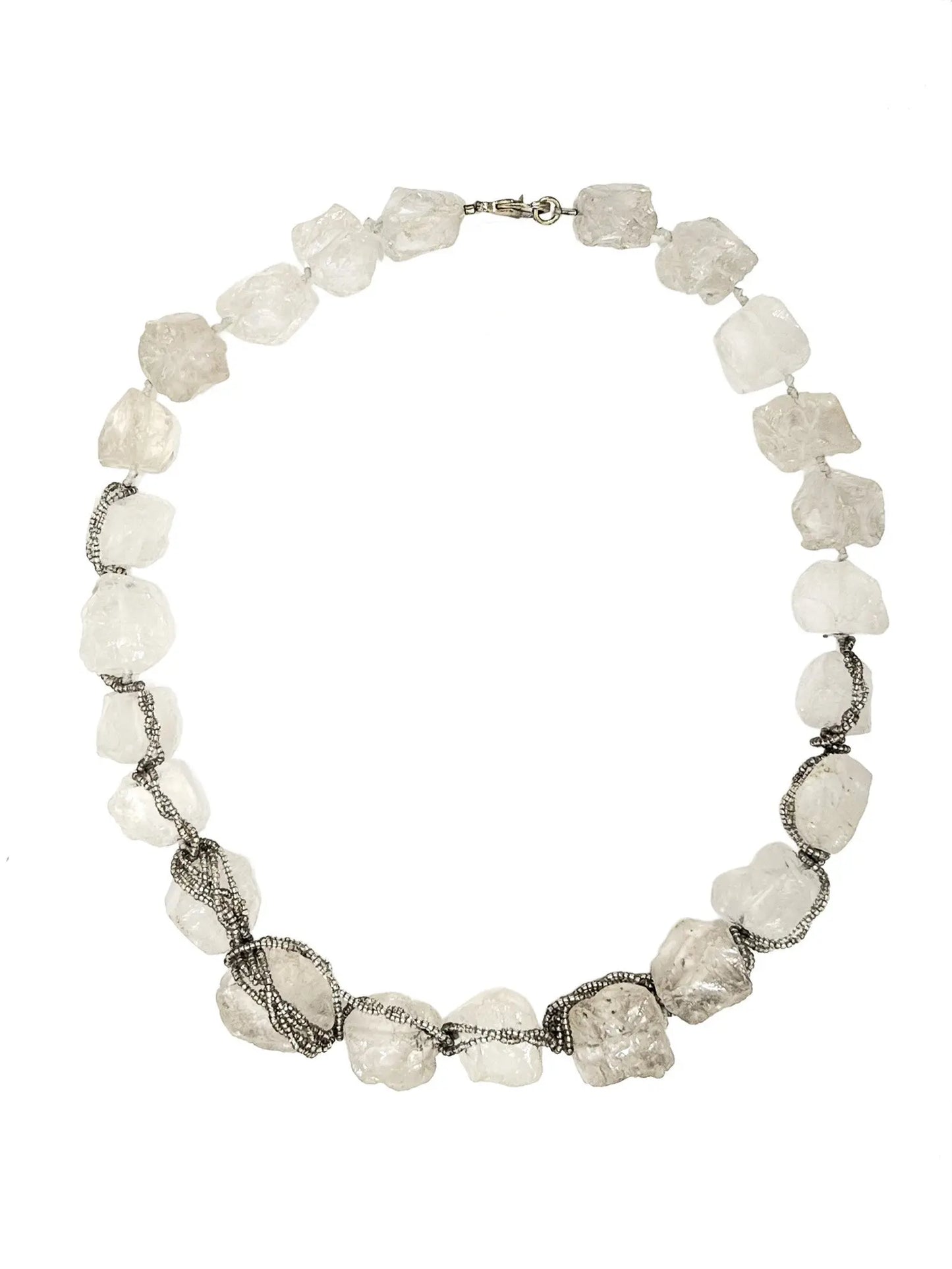 Chunky Quartz Wire Wrap Necklace