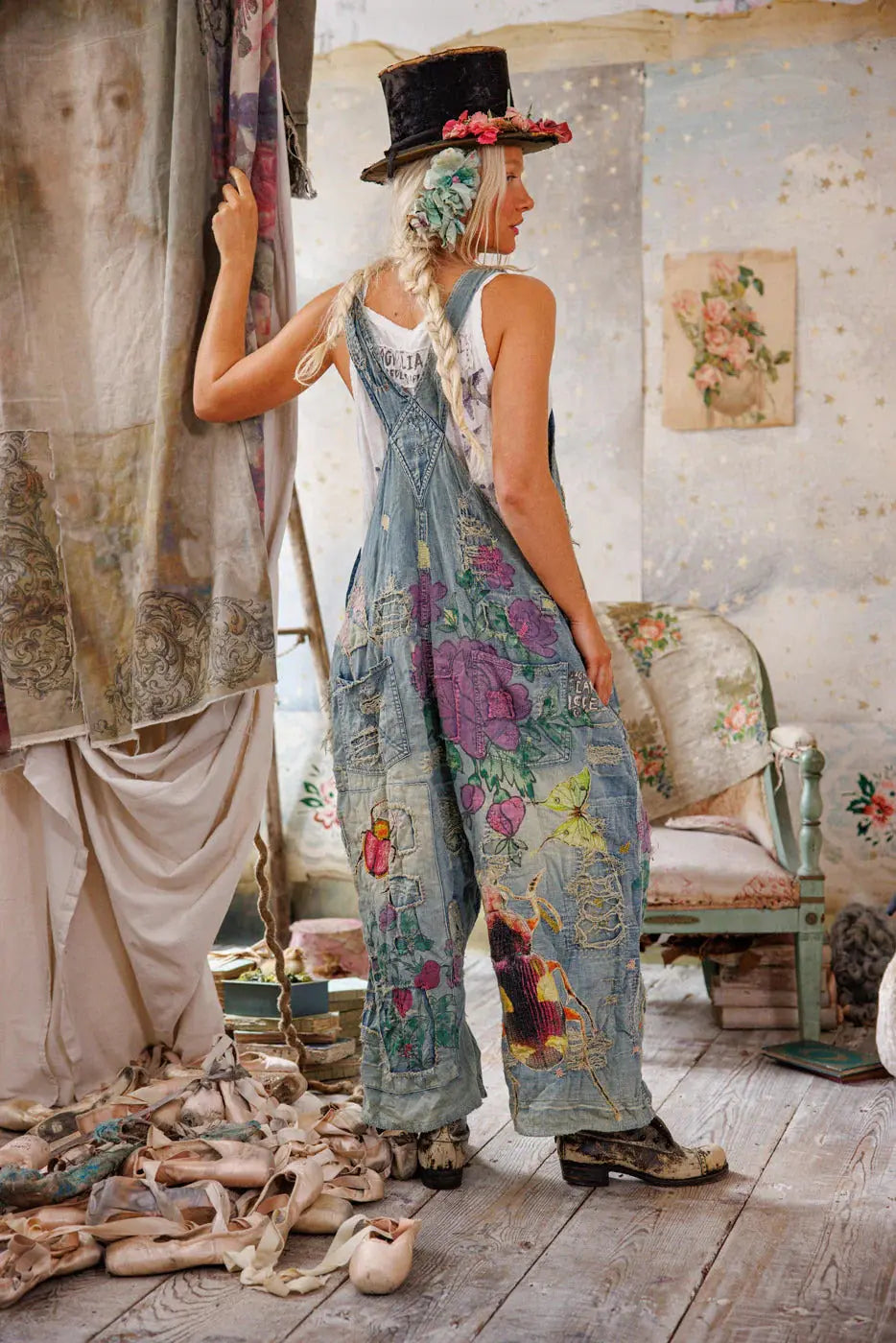 Overalls 149 Night Garden Benjamin Wide Leg - Washed Denim