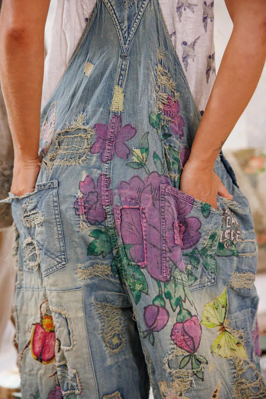 Overalls 149 Night Garden Benjamin Wide Leg - Washed Denim