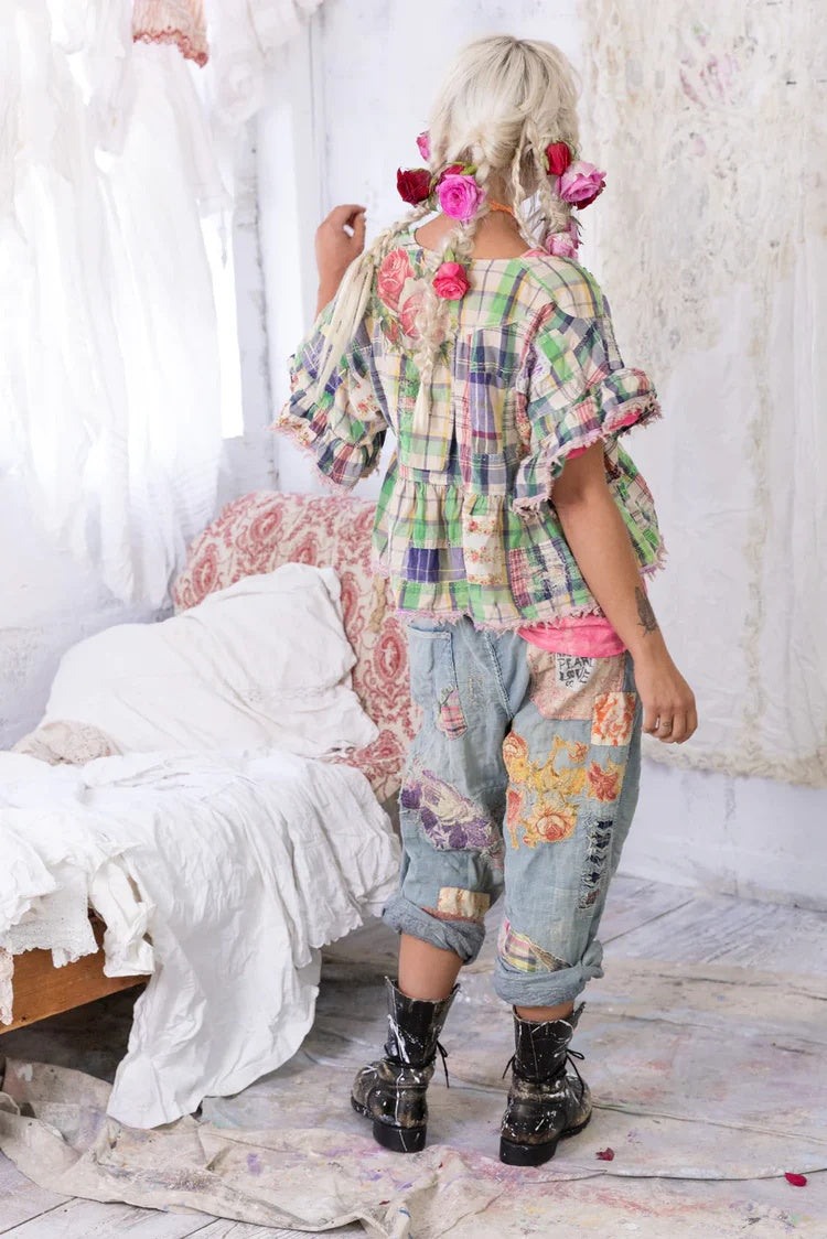 Top 1521 Dear Liza Eyelet – Madras Green