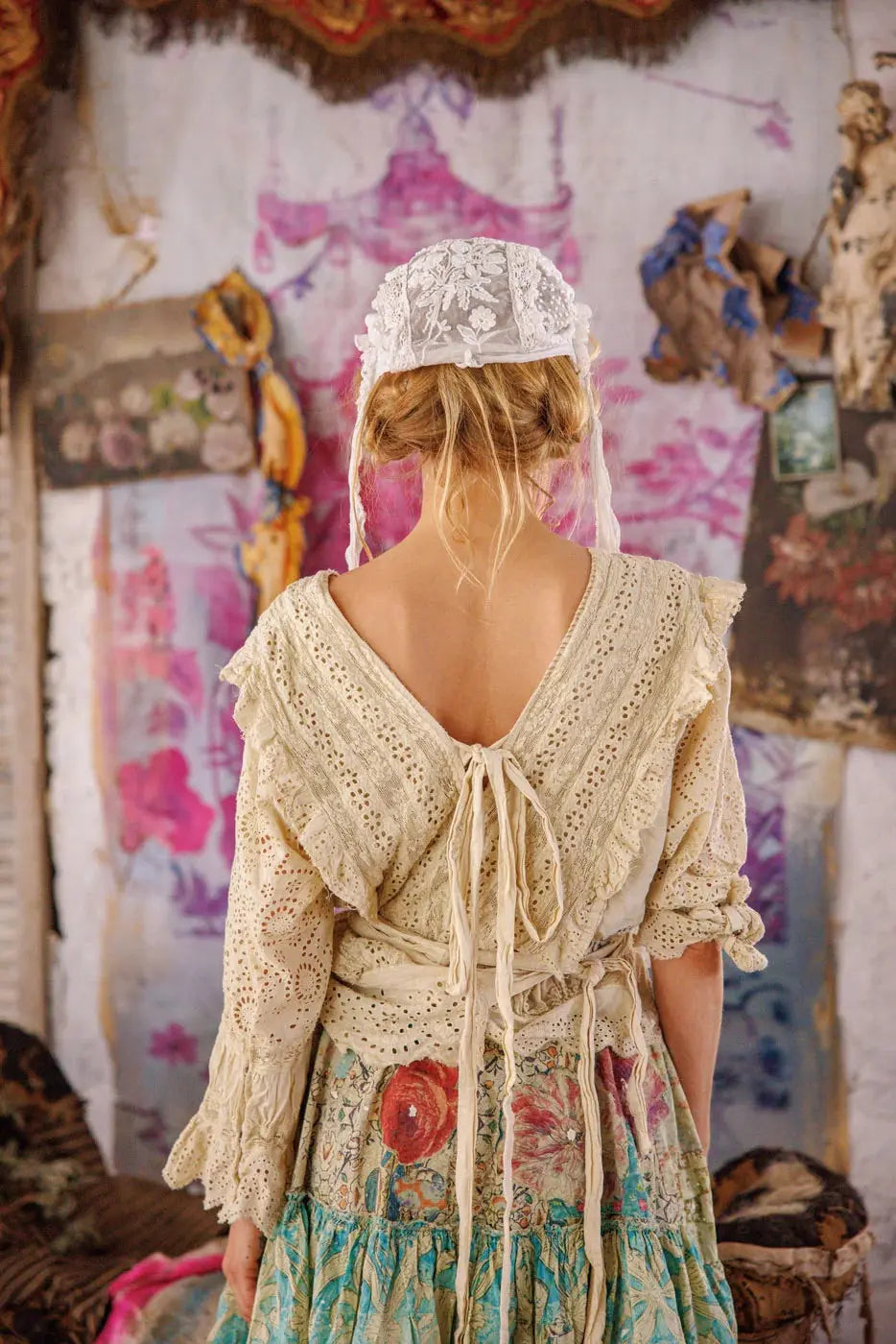 Top 2159 Eyelet Rosario Blouse - Moonlight