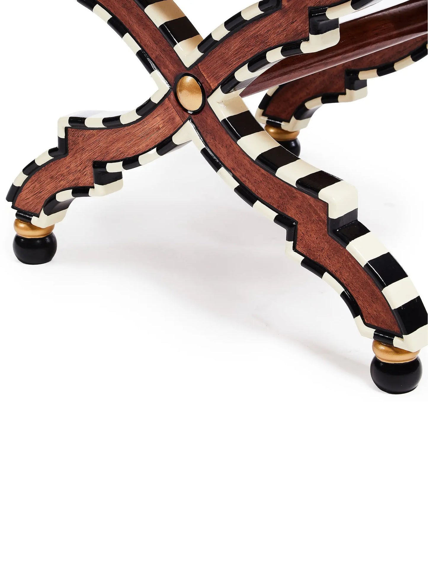 On Wall Street Stripe Cushioned Accent Stool