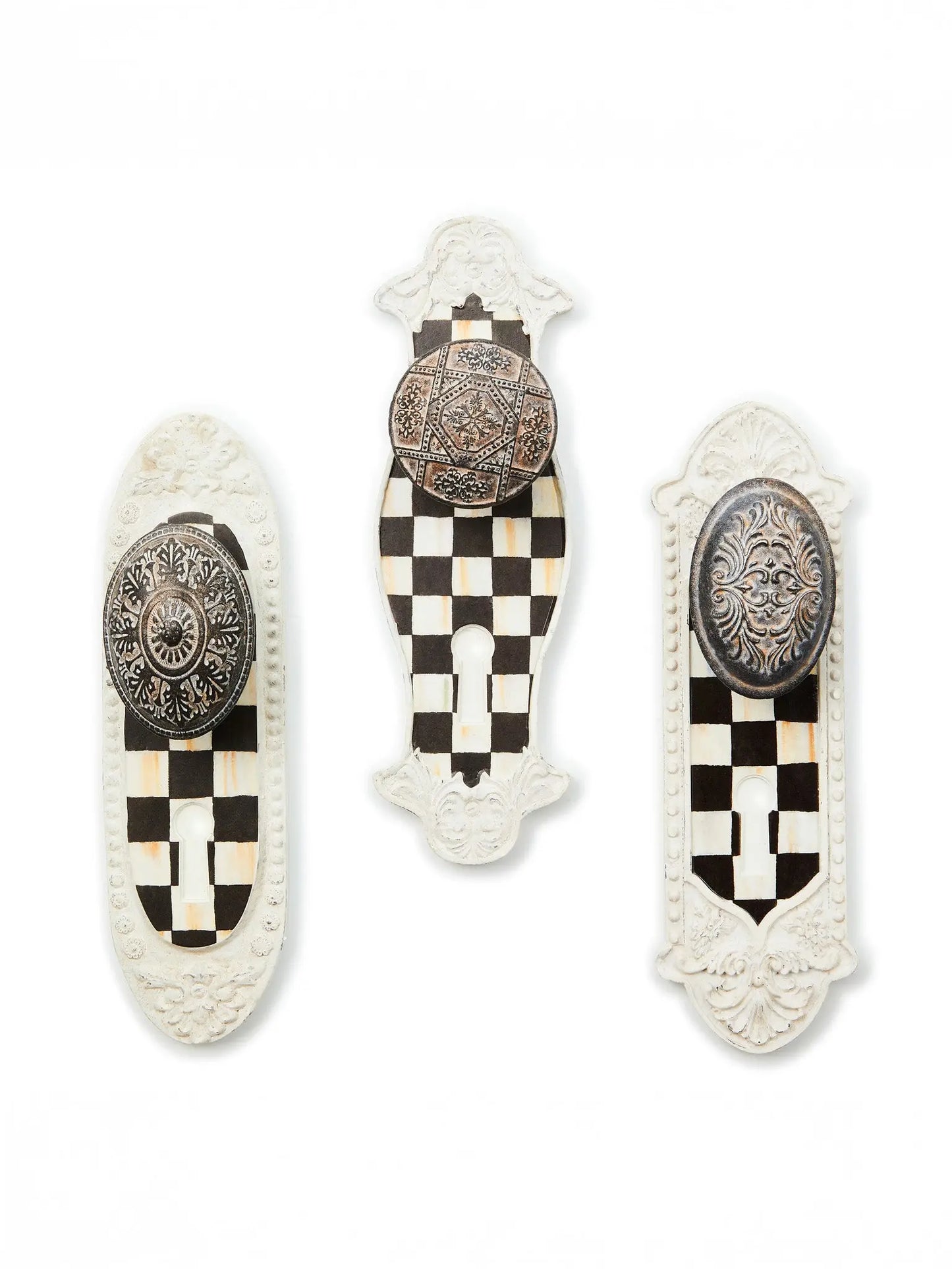 Courtly Door Knob Hooks, Set of 3