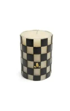 Check 4" Black Pillar Candle