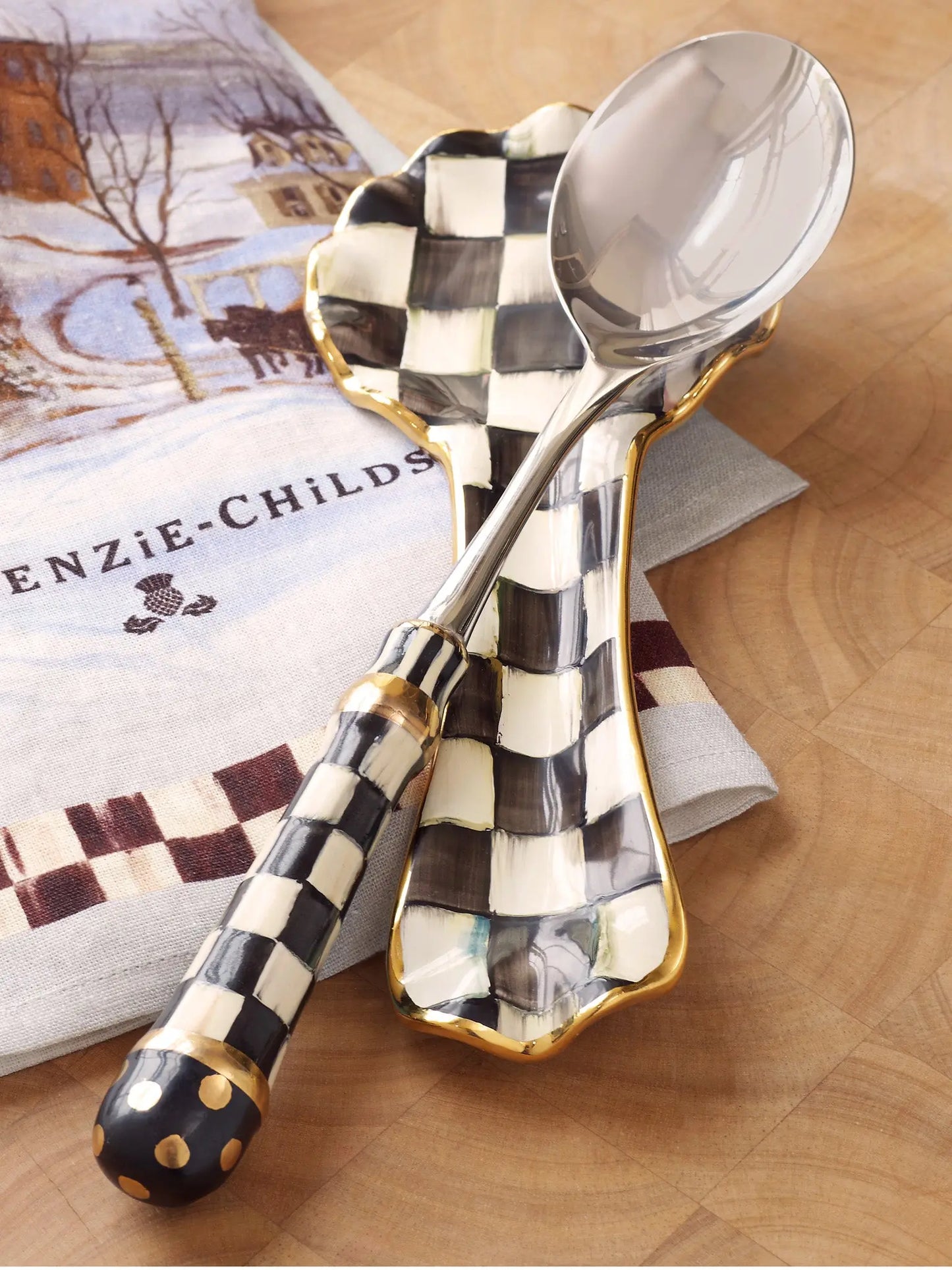 Courtly Check Ceramic Spoon Rest