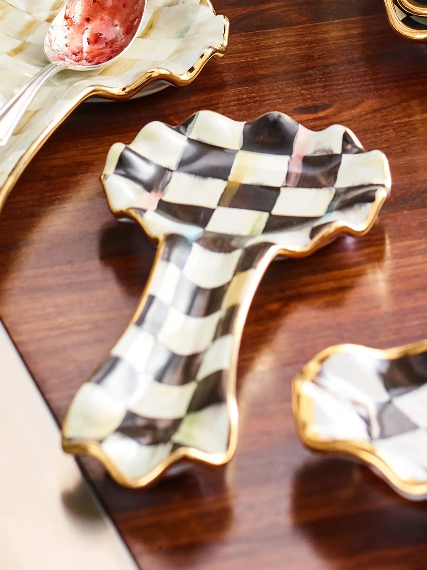 Courtly Check Ceramic Spoon Rest