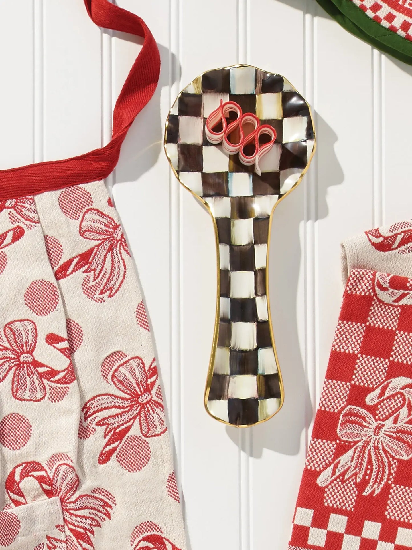 Courtly Check Ceramic Spoon Rest