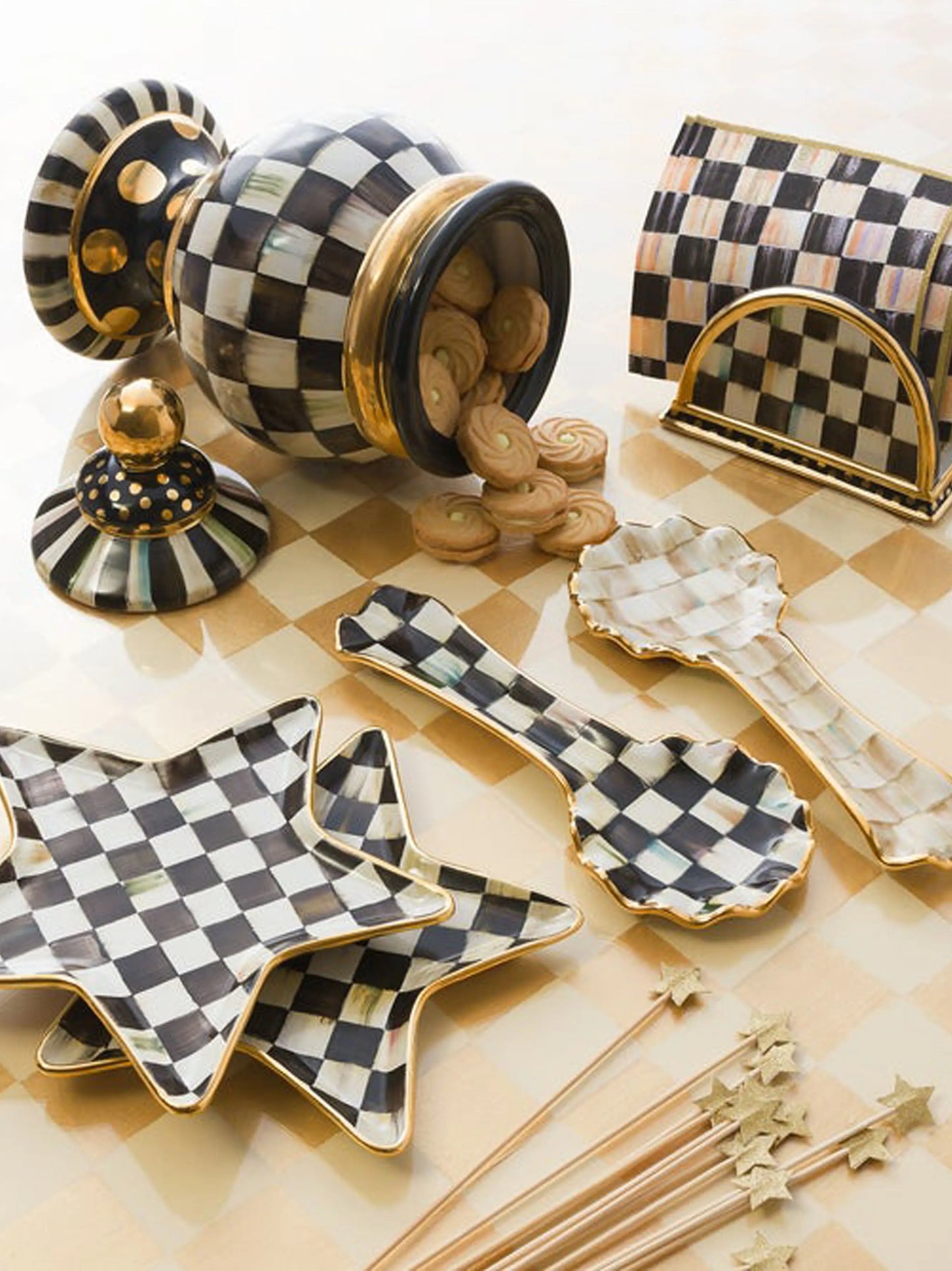 Courtly Check Ceramic Spoon Rest