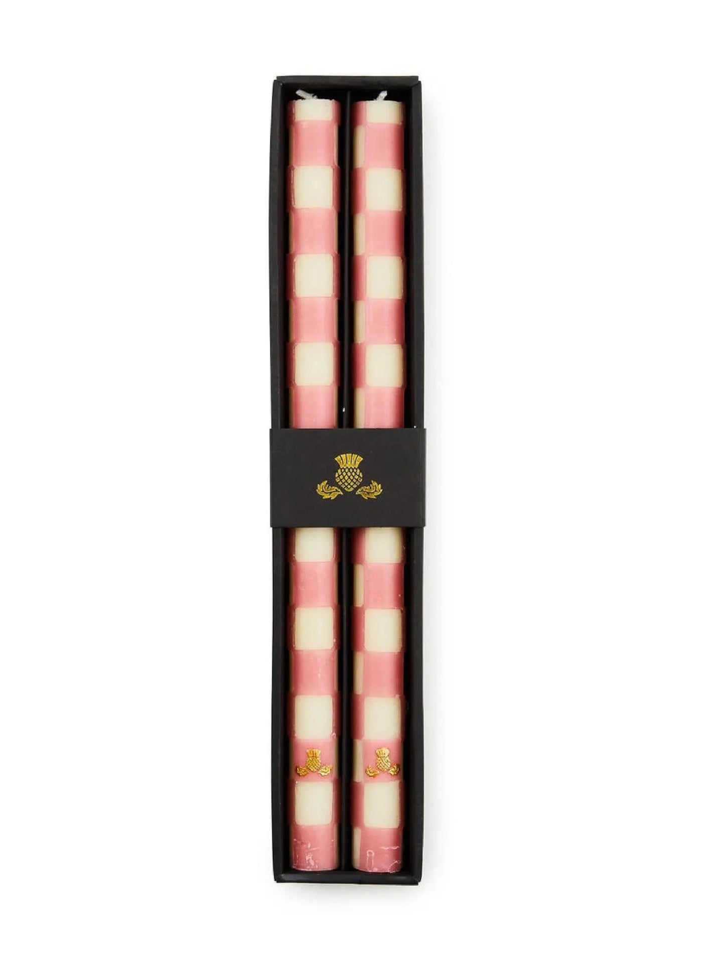 Check Pink Dinner Candles Set of 2