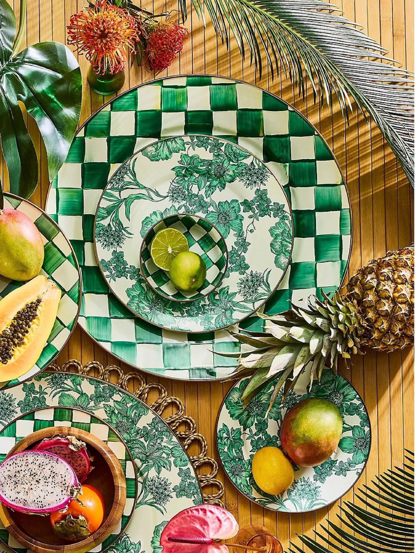 Emerald Check Serving Platter