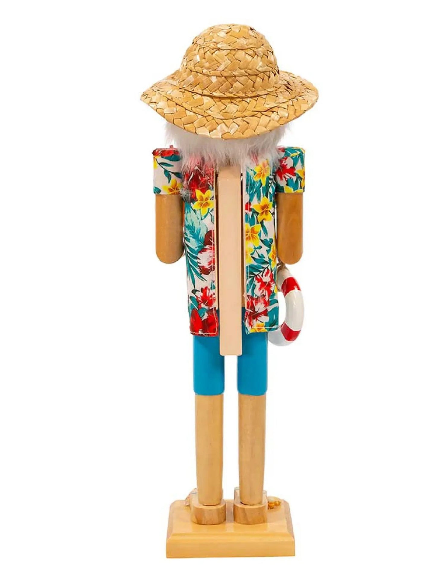 Beach Santa Nutcracker With Life Preserver | 15-Inch Coastal Holiday Decor
