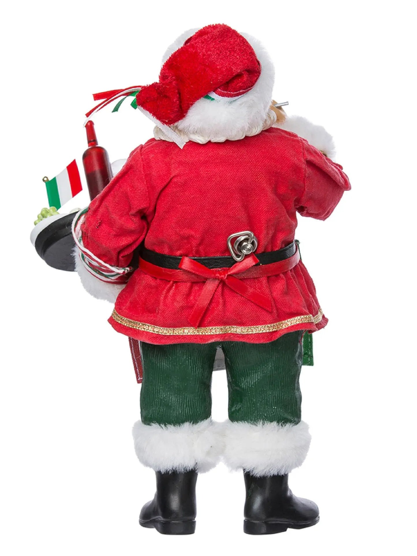 10.5-Inch Musical Italian Santa Claus With Wine & Food Tray | Holiday Figurine
