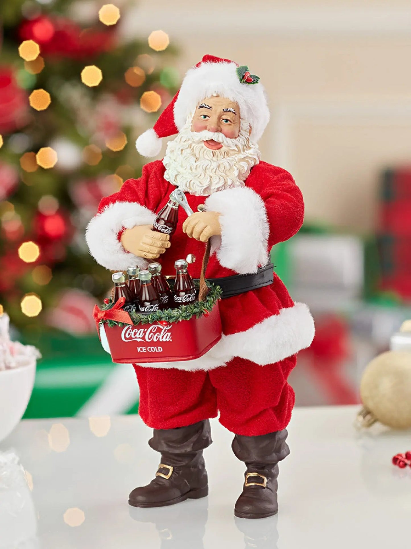 10-Inch Santa With Coca-cola® Six-pack | Collectible Holiday Figurine