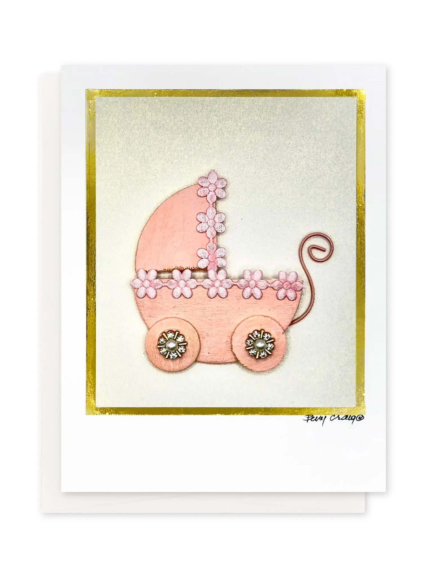 Pink Baby Carriage Card