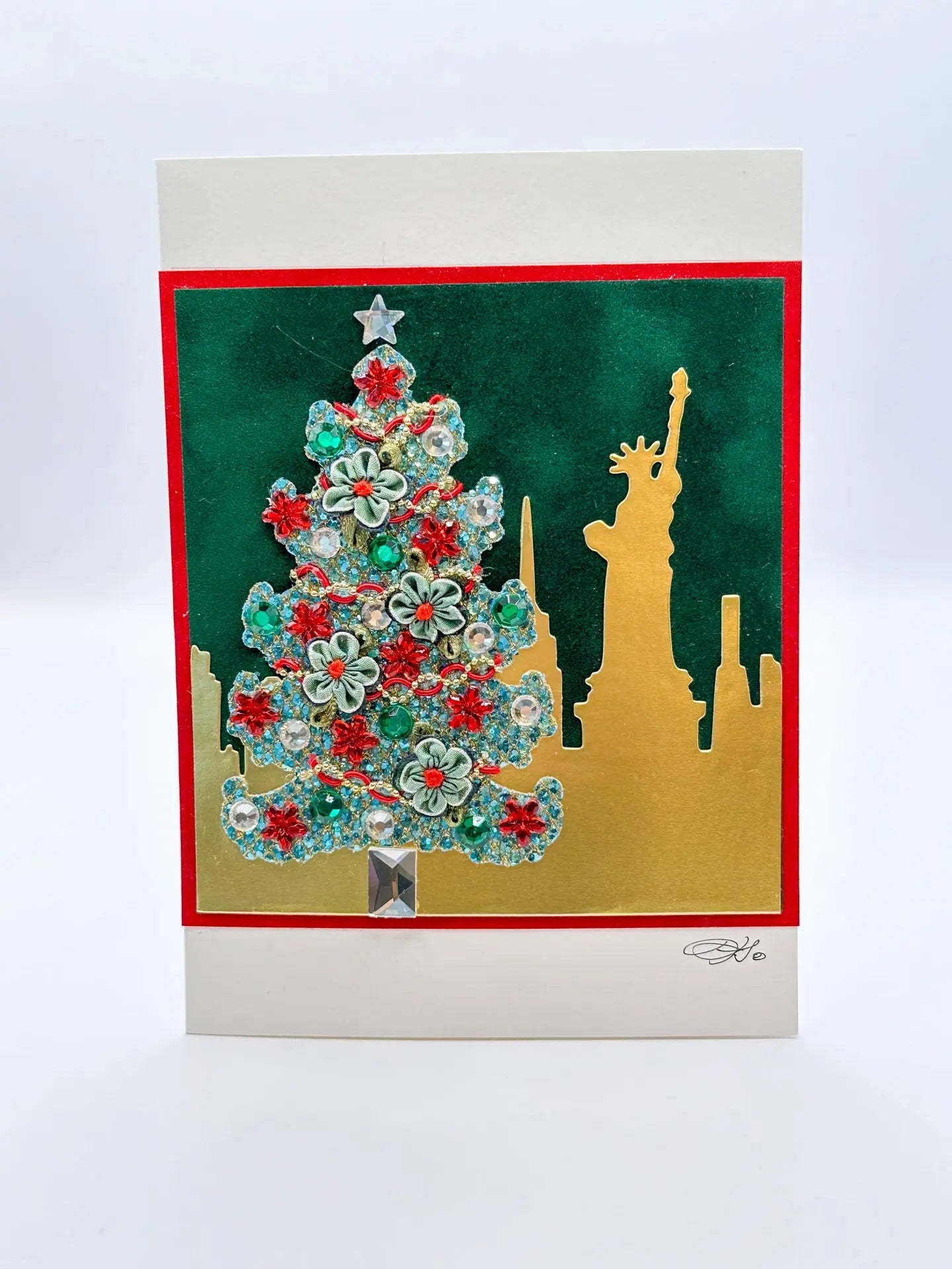 Nyc Skyline Christmas Tree Card