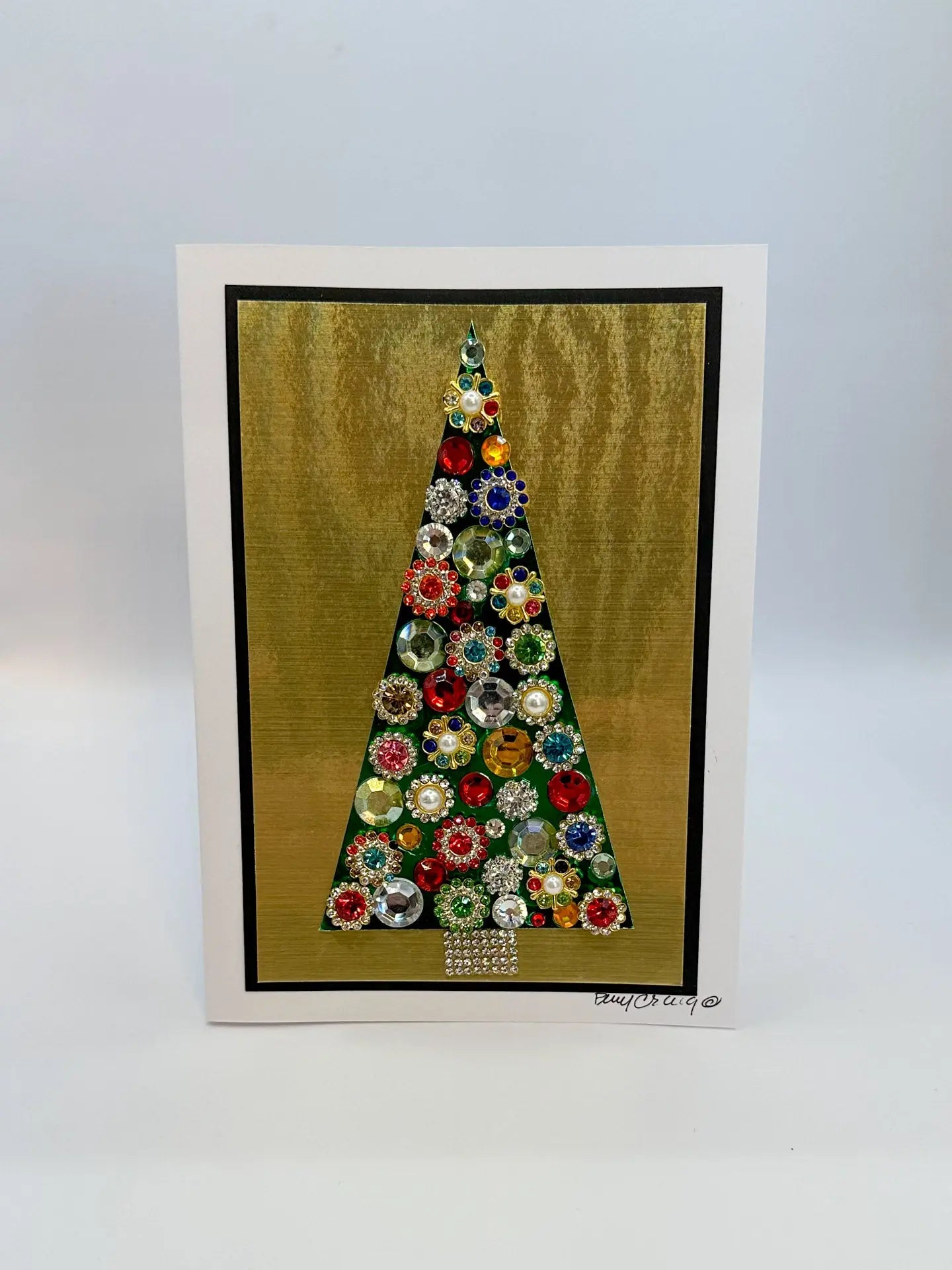 Multicolored Jeweled Christmas Tree Card