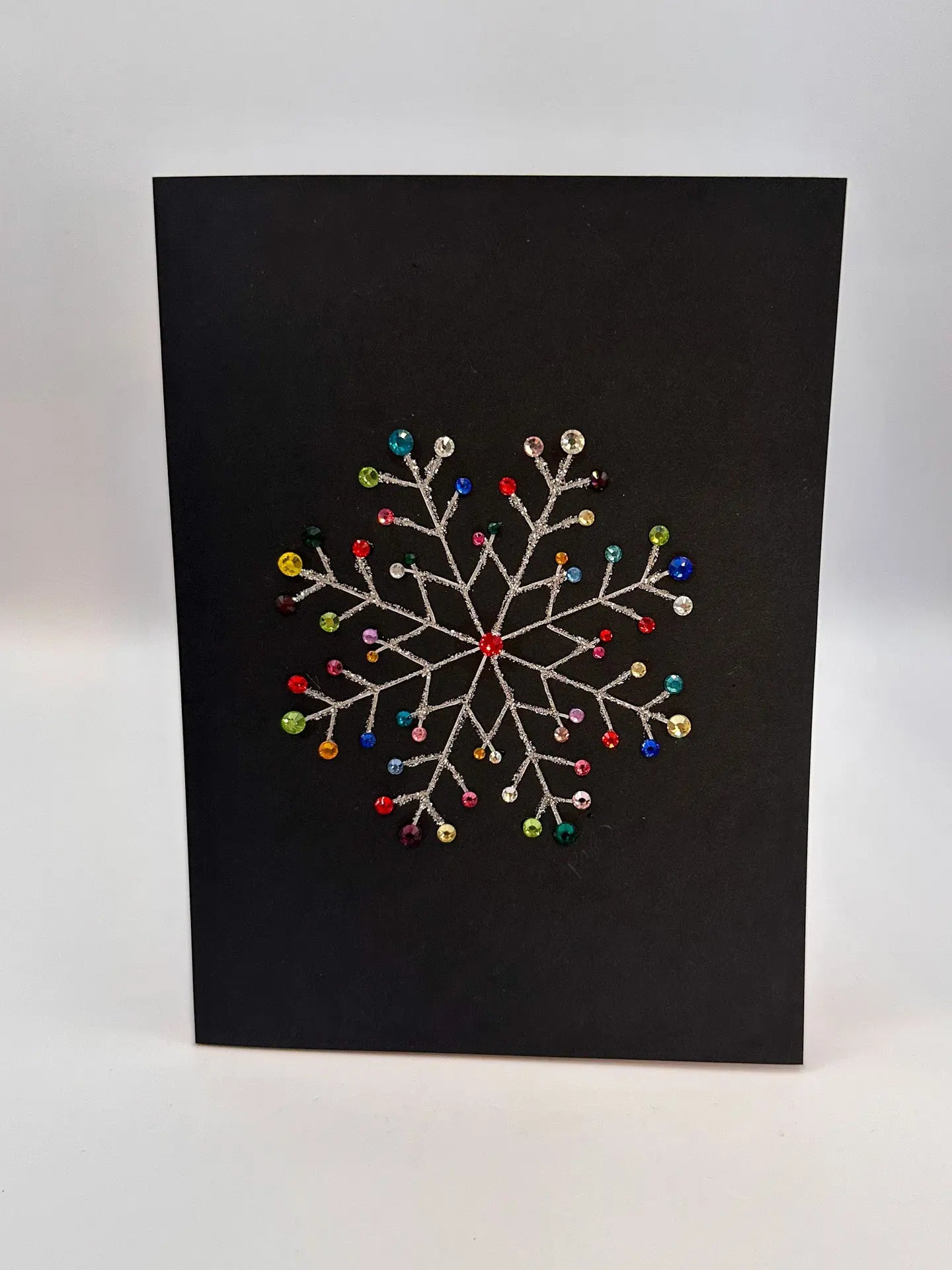 Snowflake With Gems Christmas Card