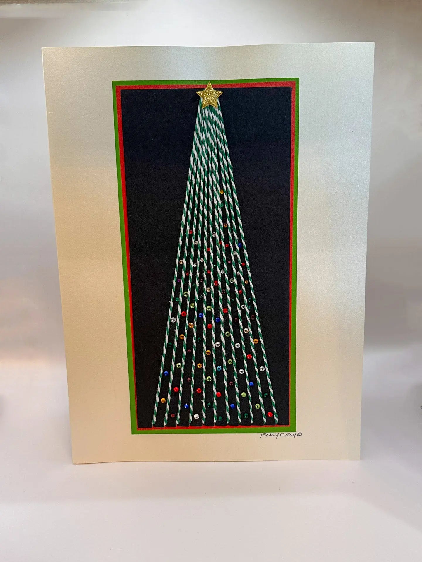 String Christmas Tree Card