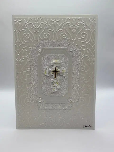 White Cross Greeting Card
