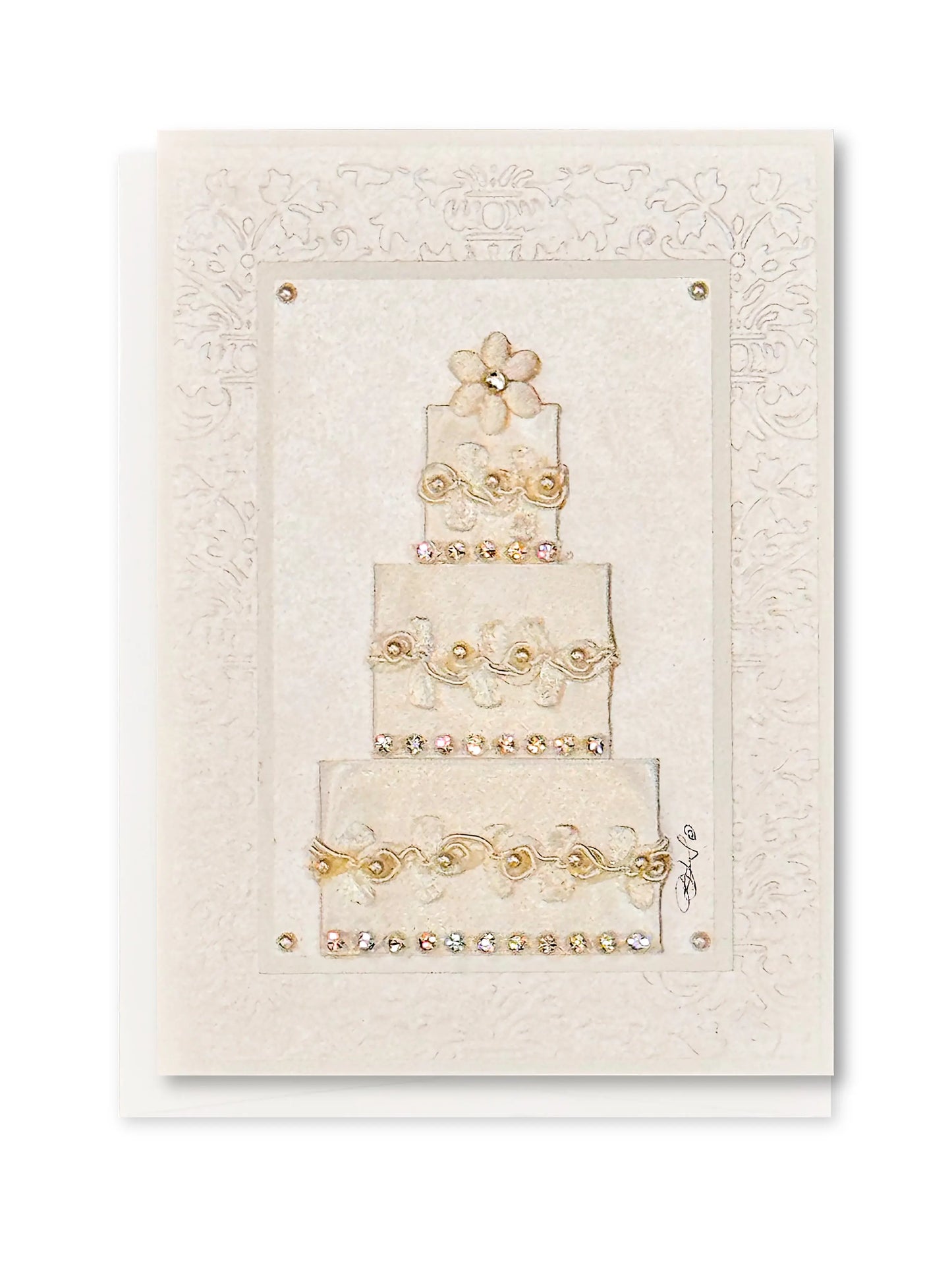 Pearl Wedding Cake Card