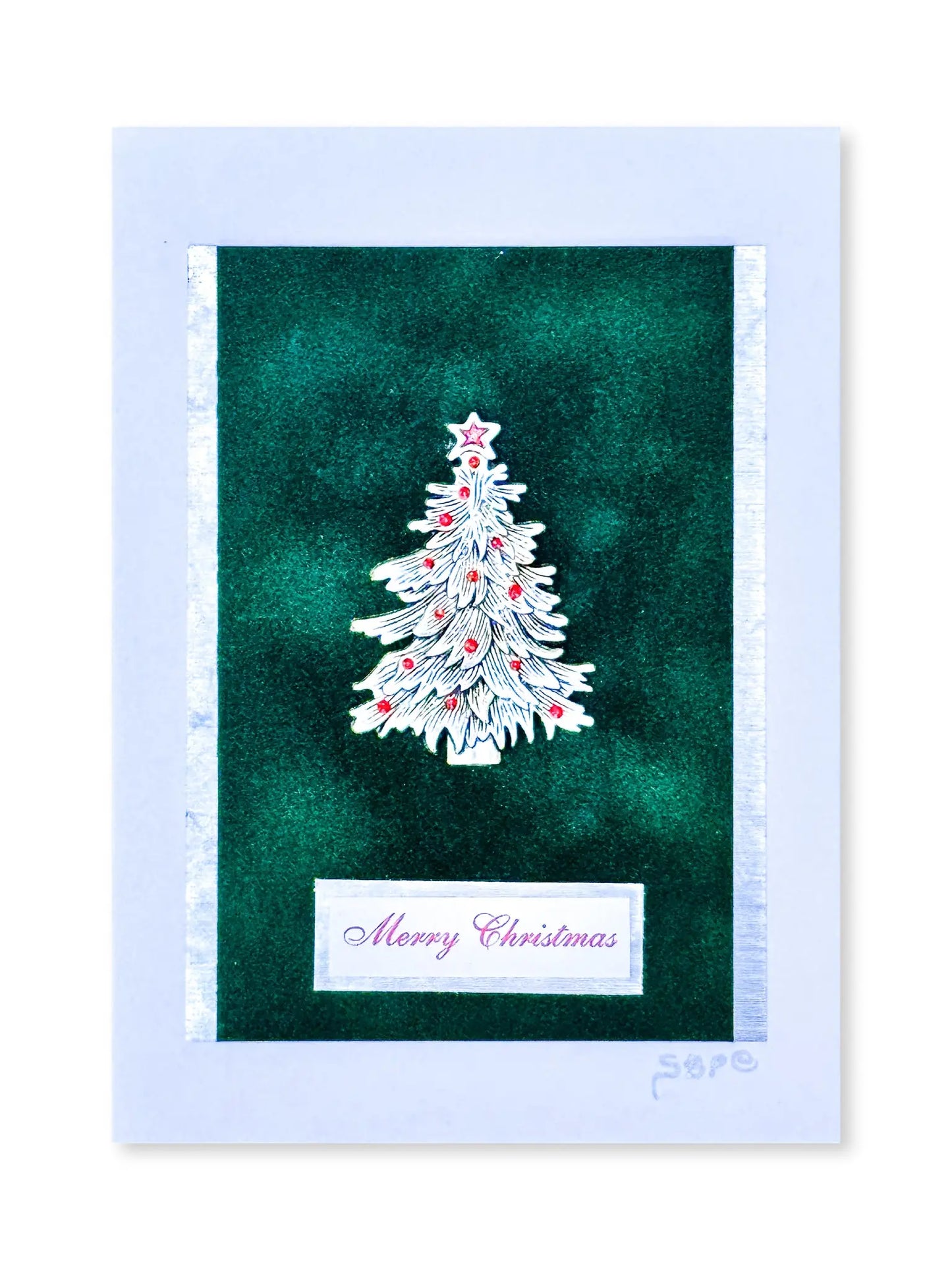 Silver Christmas Tree Card