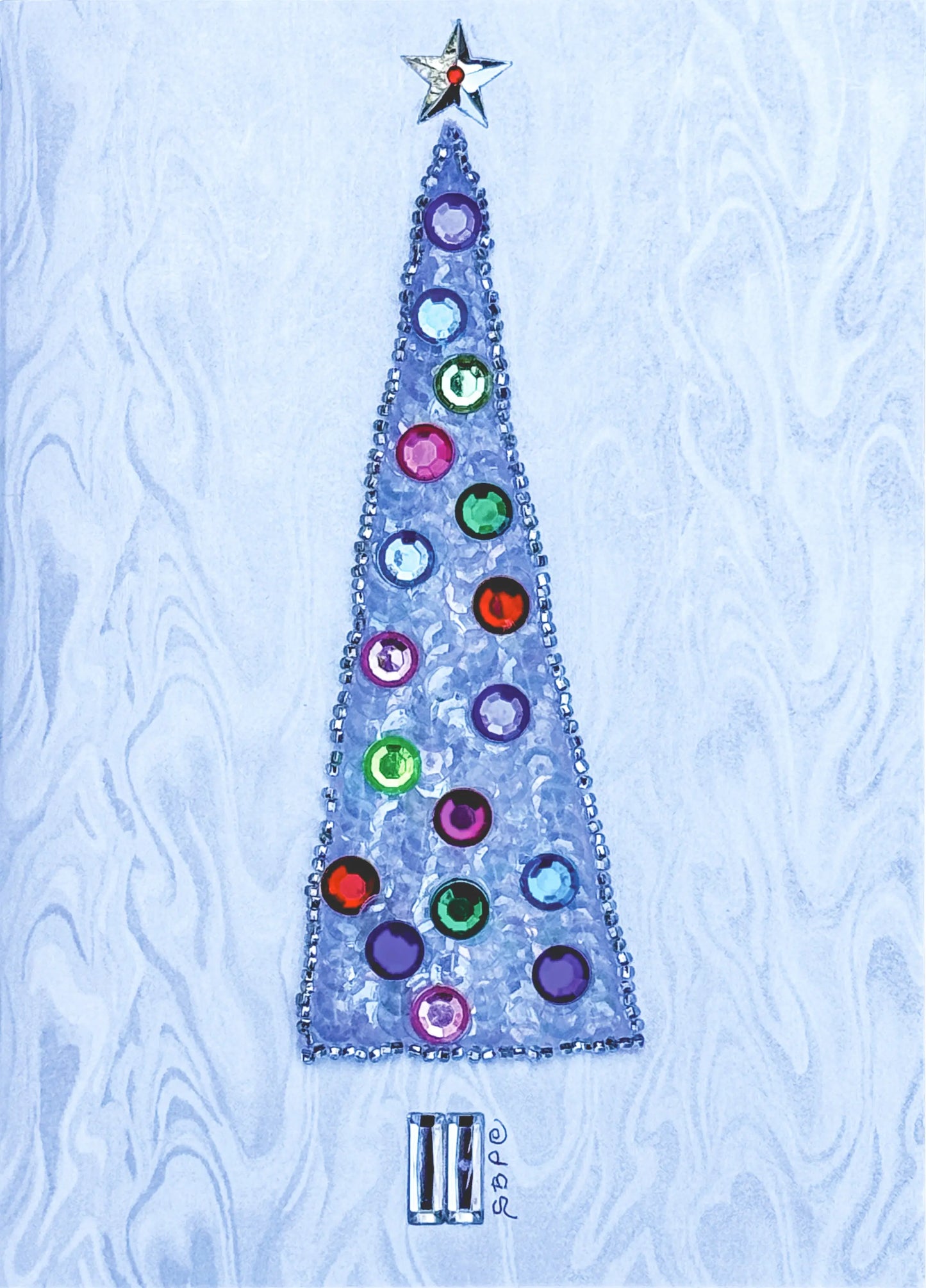 White Christmas Tree Card