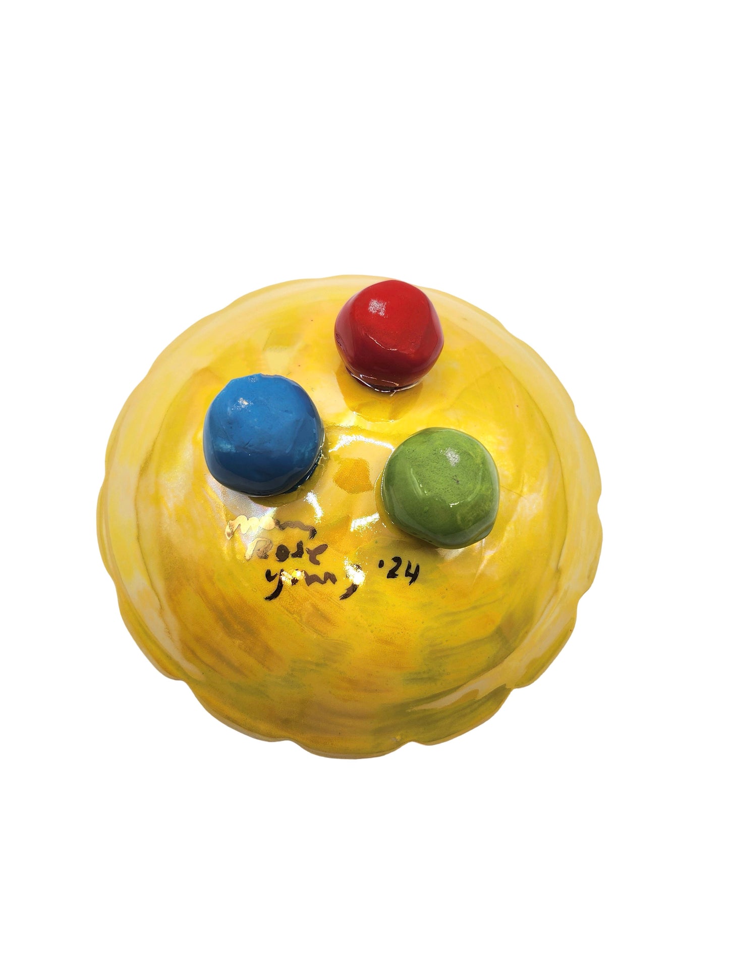 Yellow Royal Jeweled Dish 1