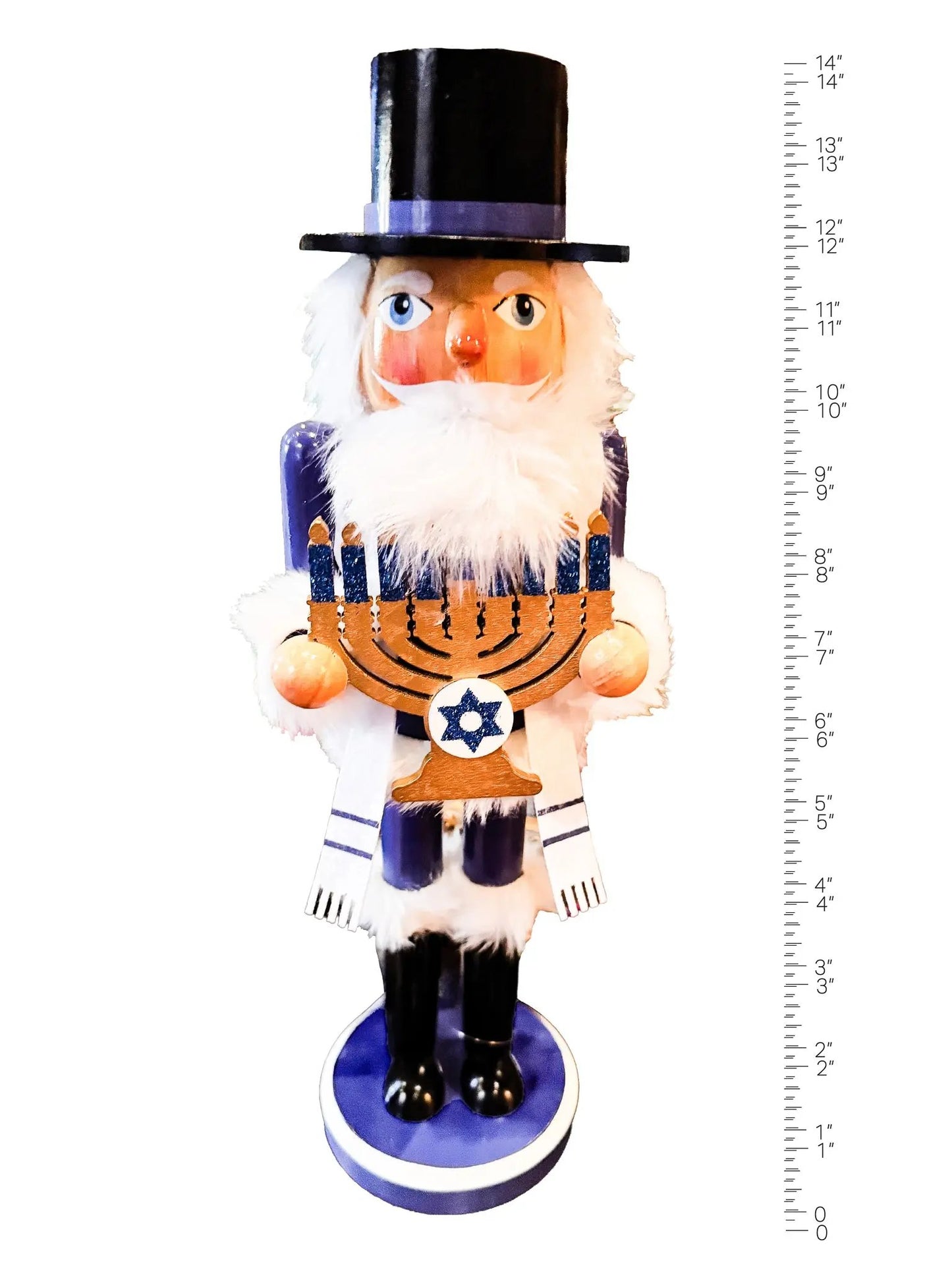 14" Hanukkah Nutcracker With Menorah