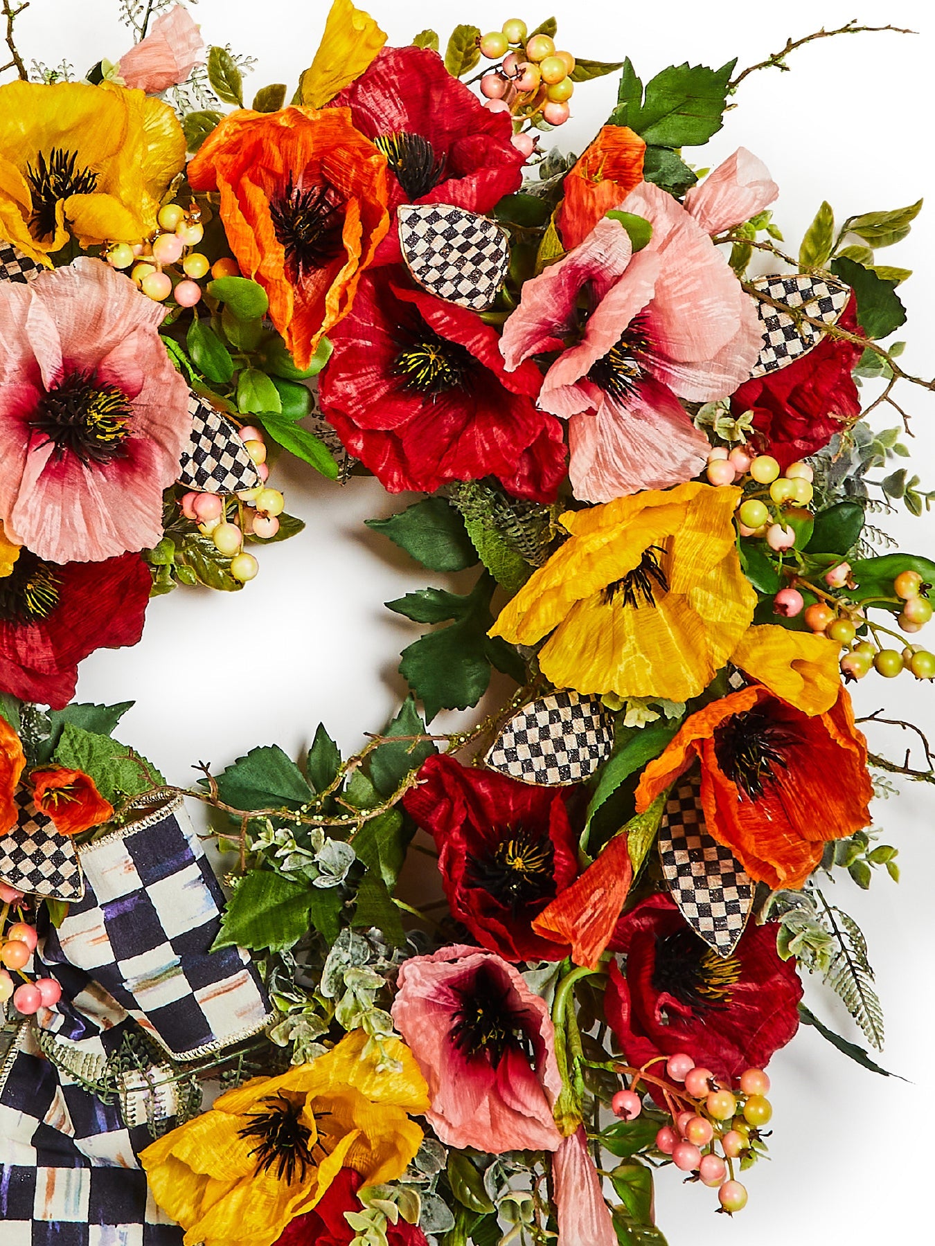 Courtly Poppy 28" Wreath MacKenzie-Childs