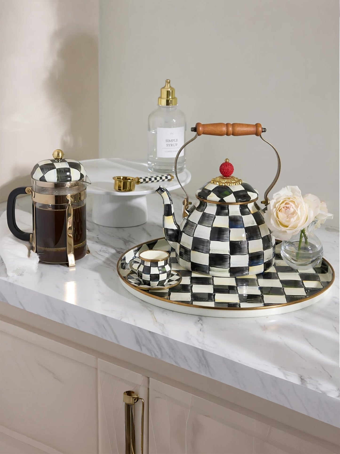 Courtly Check Supper Club Gold Coffee Scoop MacKenzie-Childs