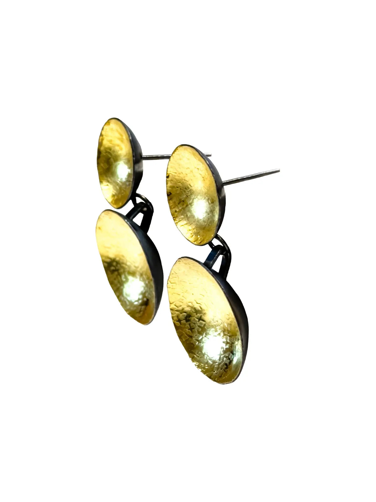 Gold Double Disc Earrings