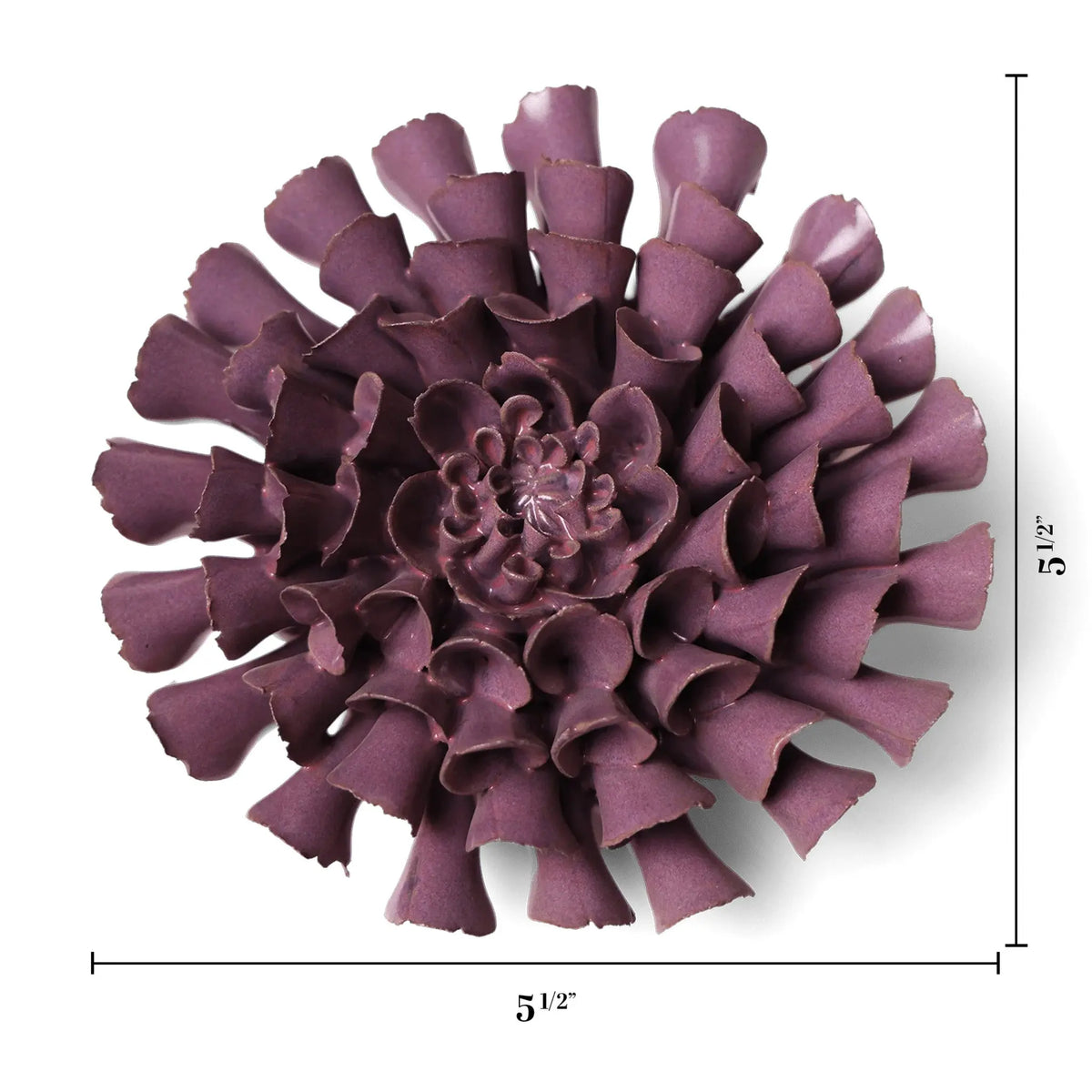 Violet Blue Cornel Dahlia Ceramic Flower
